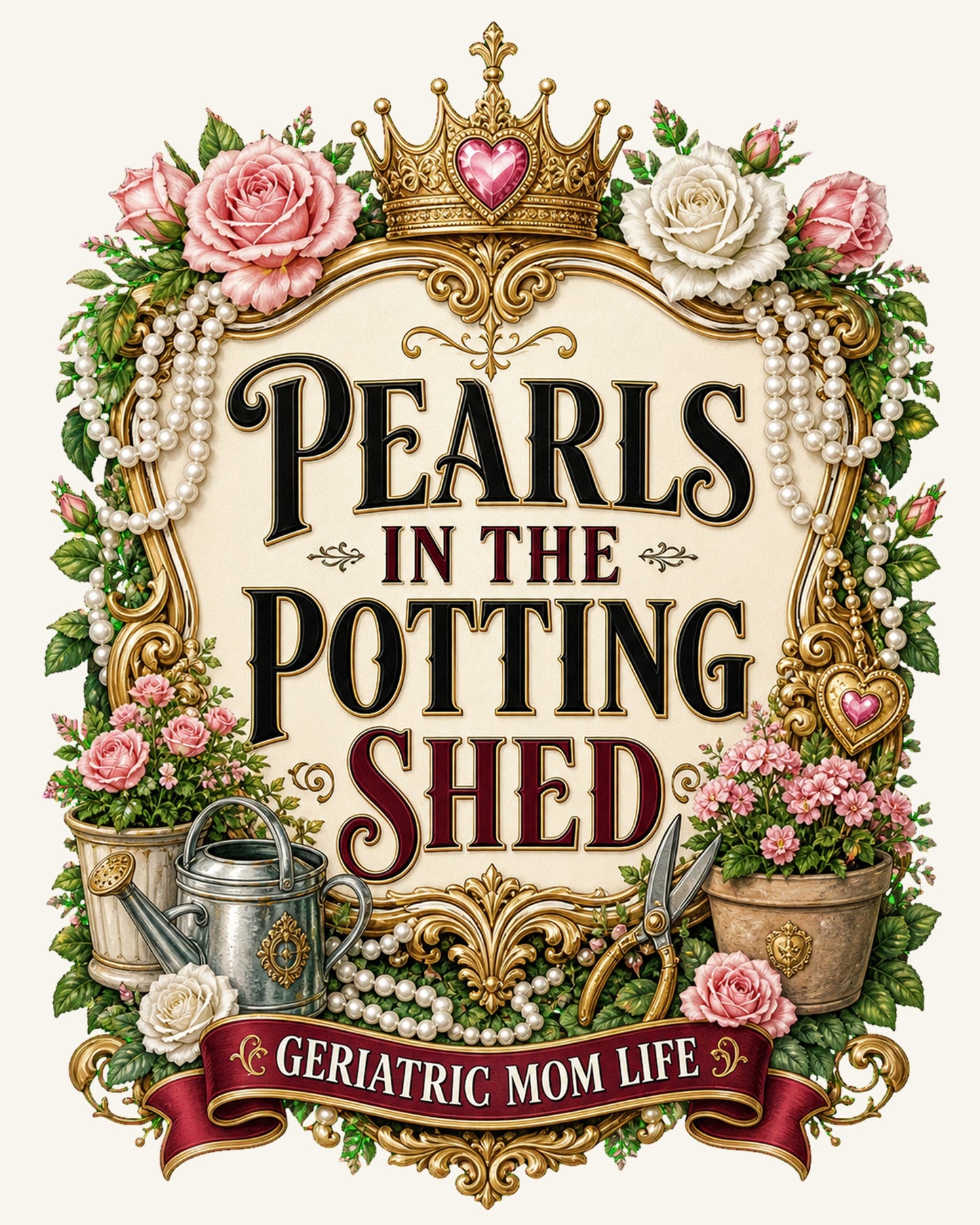 Pearls In The Potting Shed readable design detail