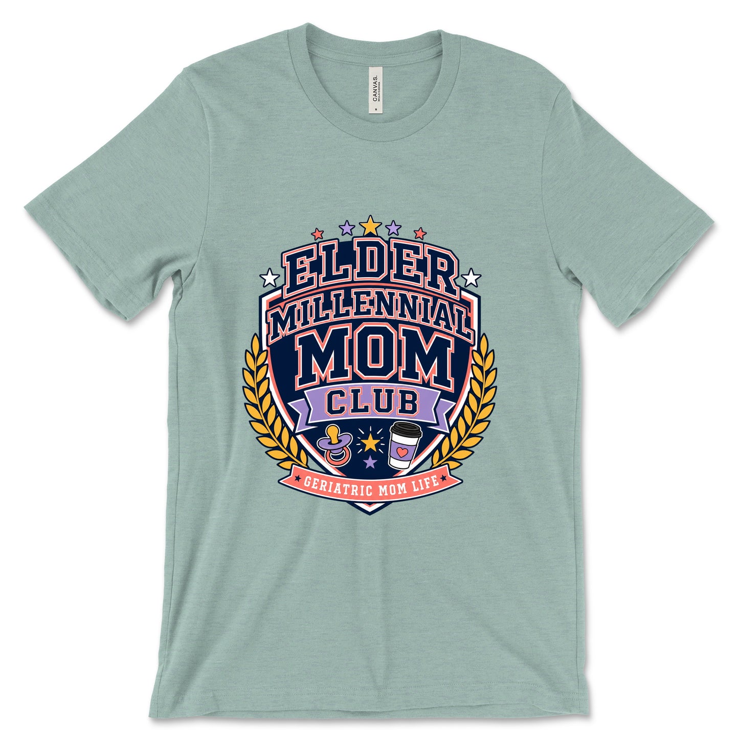 Elder Millennial Mom Club Heather Dusty Blue