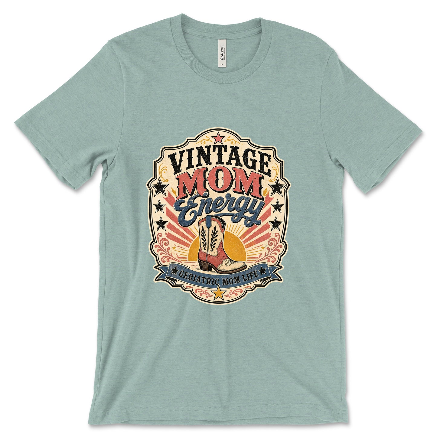 Vintage Mom Energy Heather Dusty Blue
