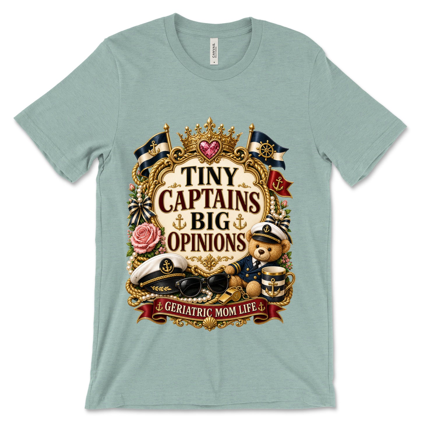 Tiny Captains Big Opinions Heather Dusty Blue