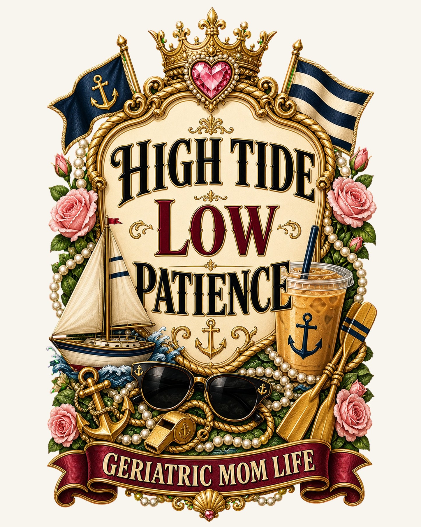 High Tide Low Patience readable design detail