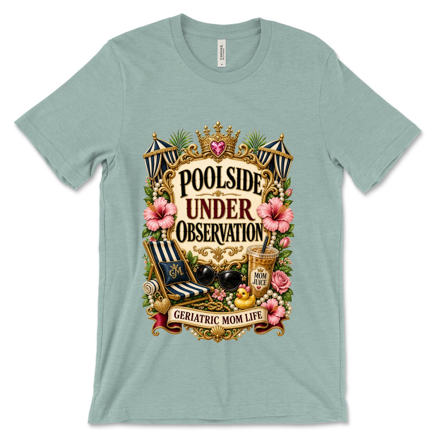 Poolside Under Observation Heather Dusty Blue