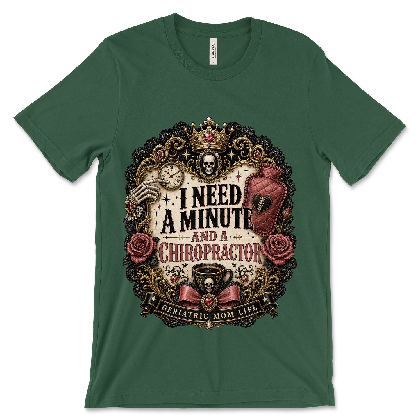 I Need A Minute And A Chiropractor Forest shirt mockup
