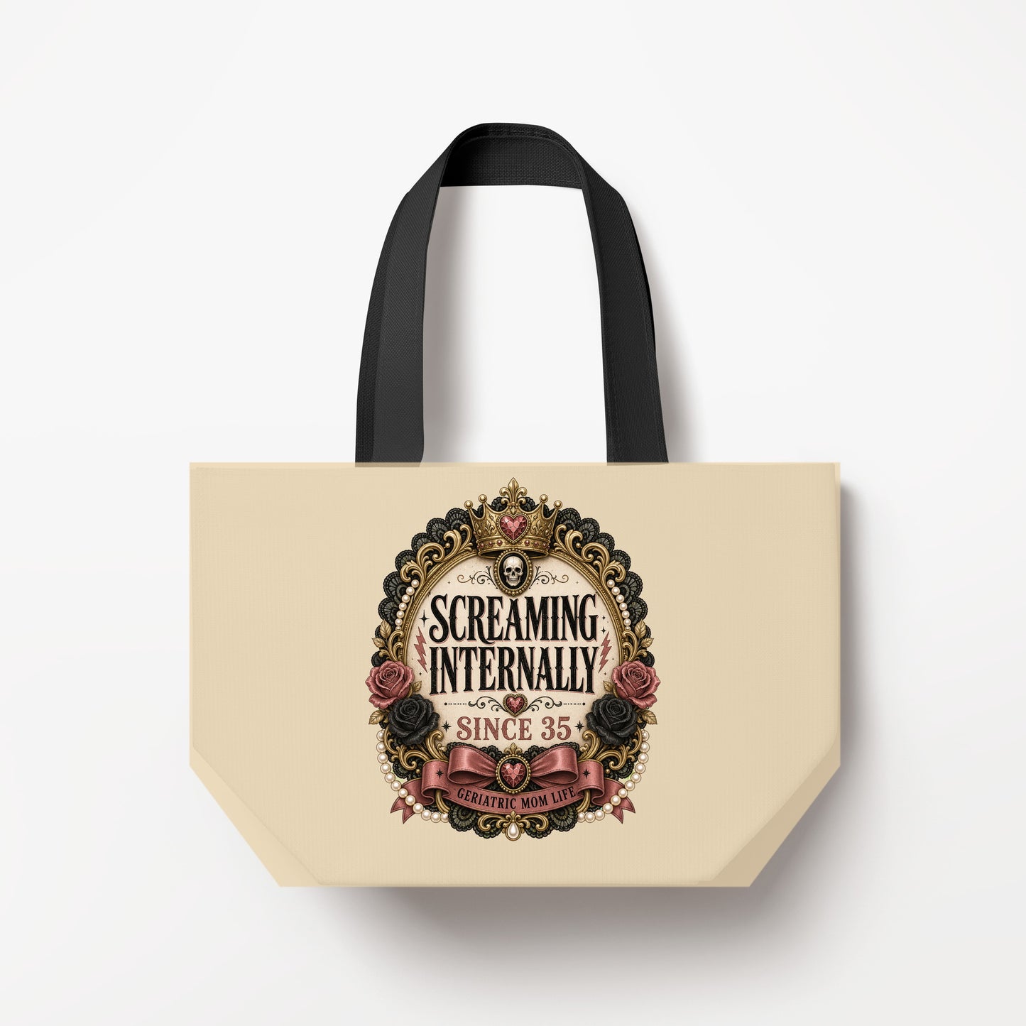 Screaming Internally Since 35 tote bag mockup