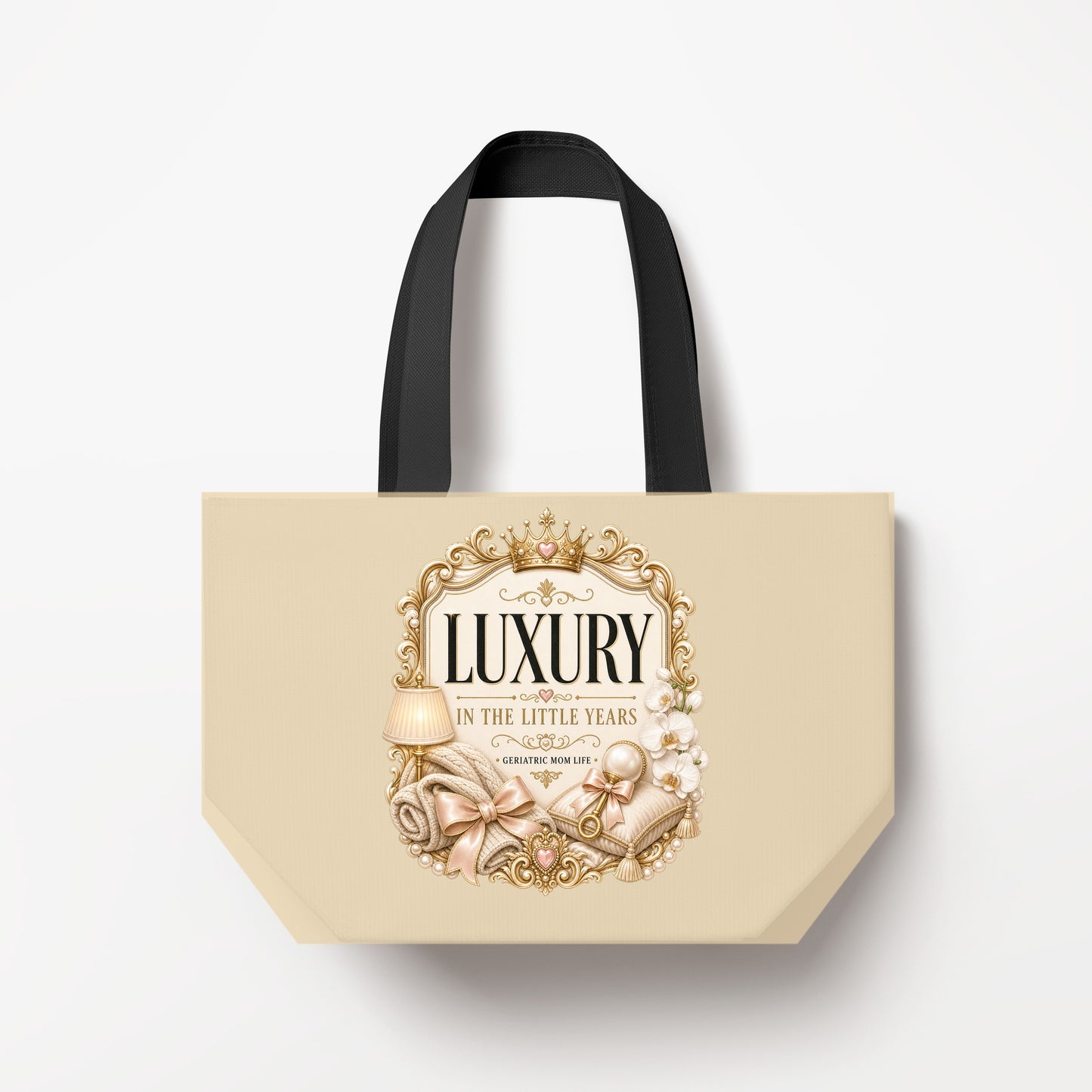 Luxury In The Little Years canvas bag mockup