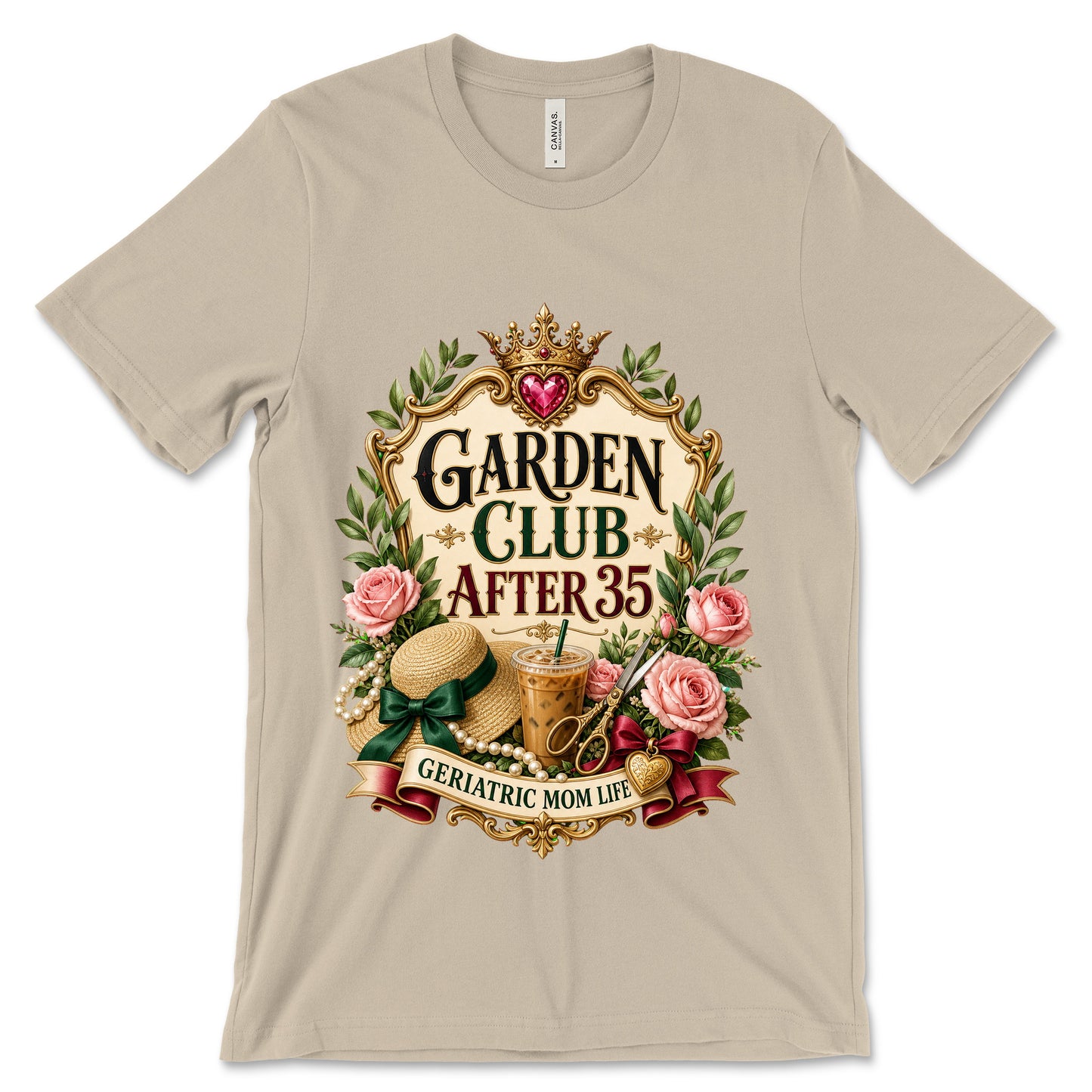 Garden Club After 35 Bella Canvas shirt in Soft Cream