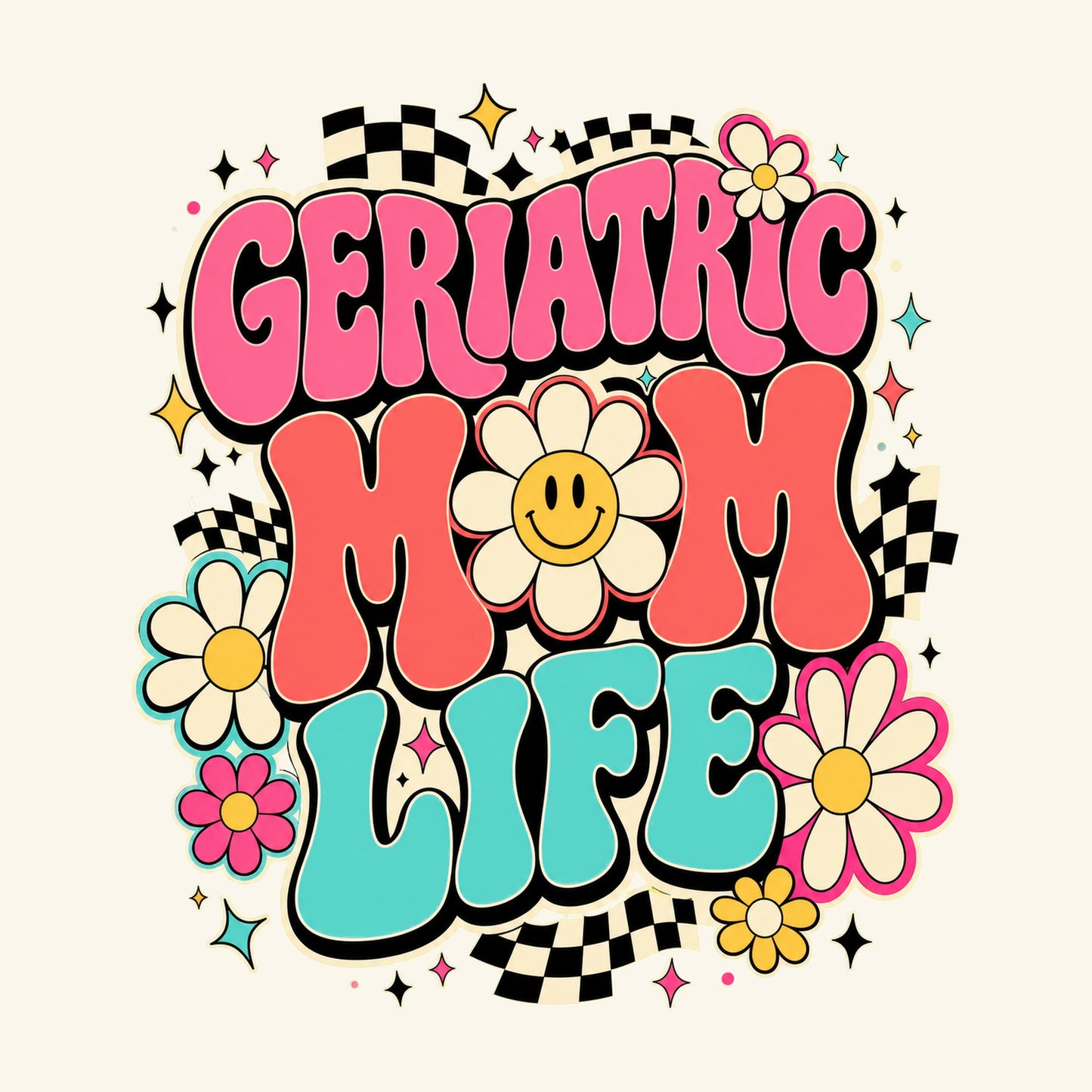 Geriatric Mom Life readable design detail