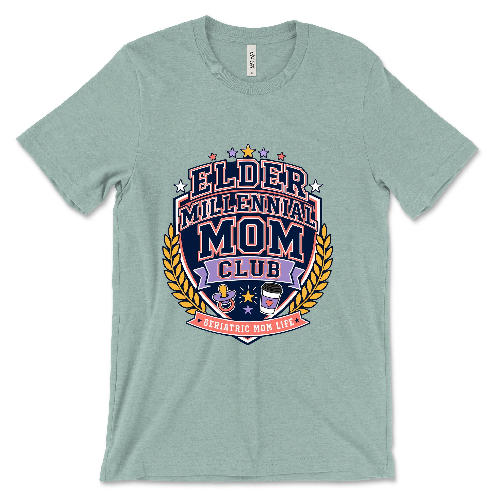 Elder Millennial Mom Club Heather Dusty Blue