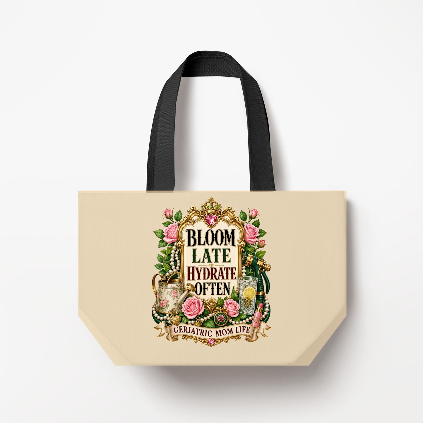 Bloom Late Hydrate Often Natural Canvas Bag