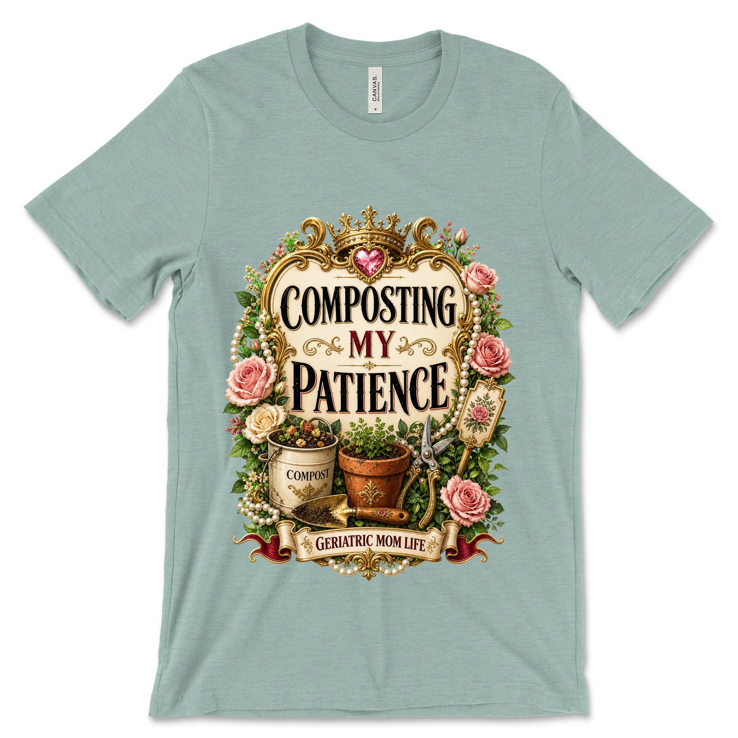 Composting My Patience Heather Dusty Blue