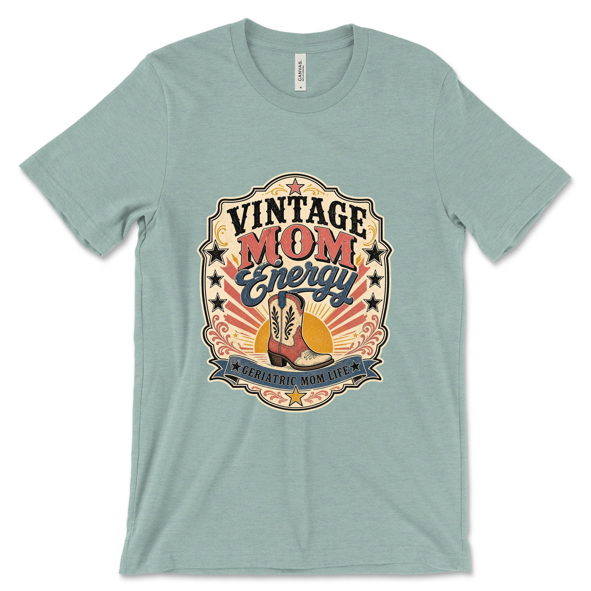 Vintage Mom Energy Heather Dusty Blue