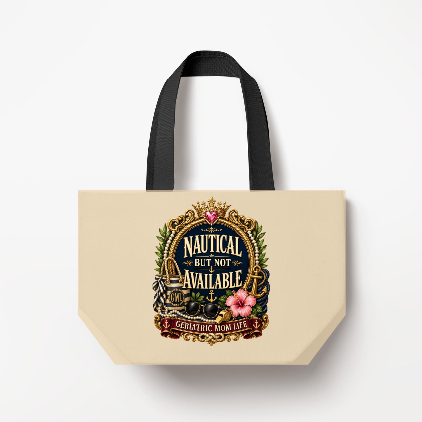 Nautical But Not Available Natural Canvas Bag