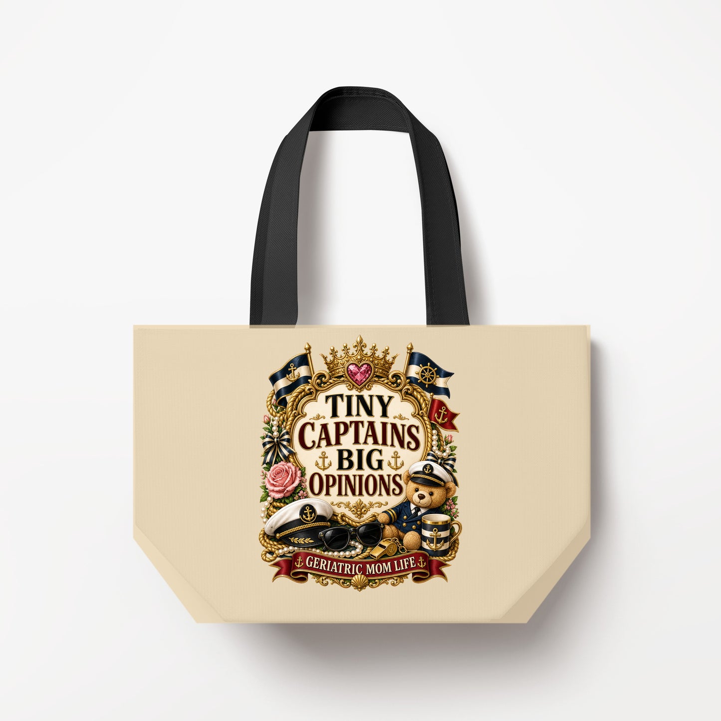 Tiny Captains Big Opinions Natural Canvas Bag
