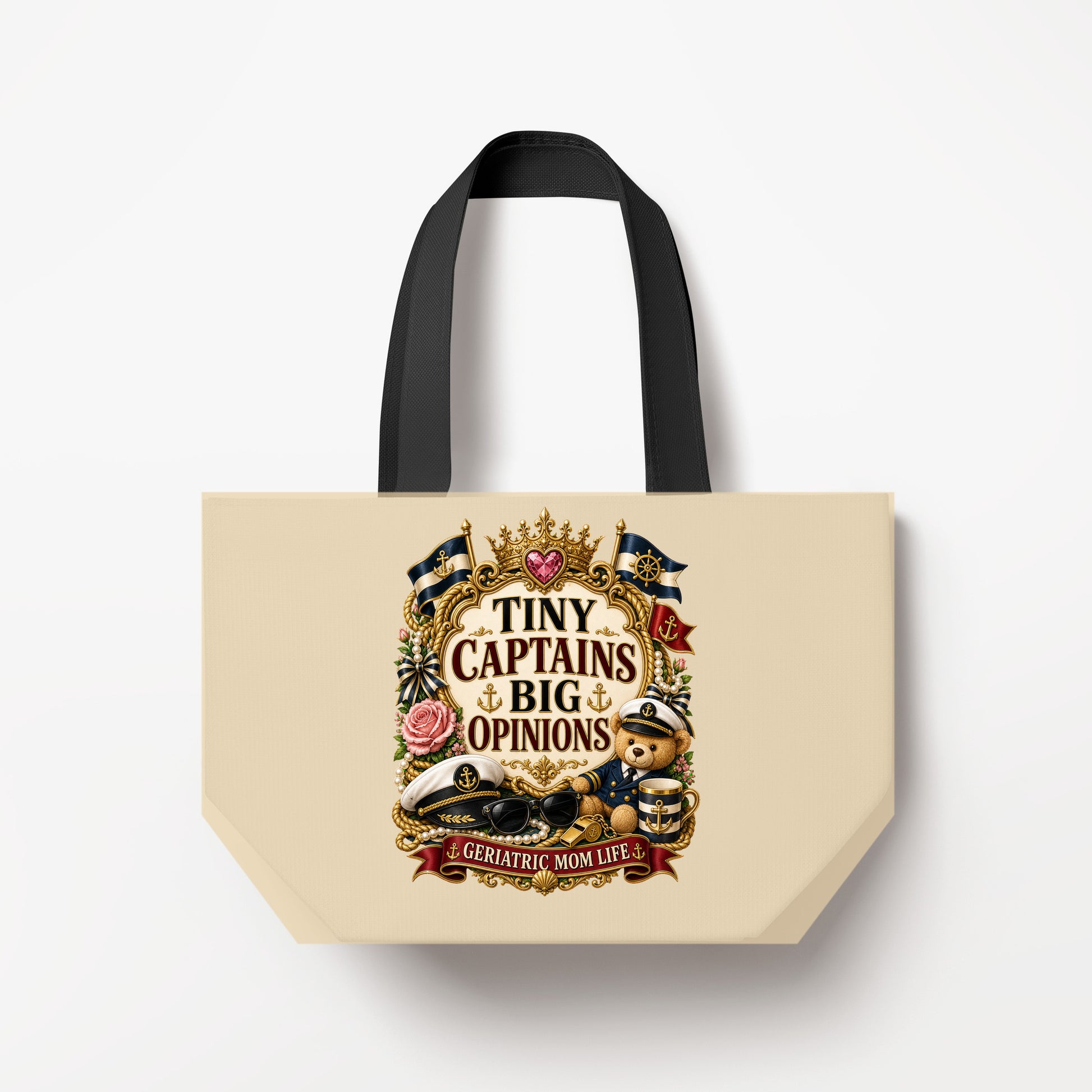 Tiny Captains Big Opinions Natural Canvas Bag
