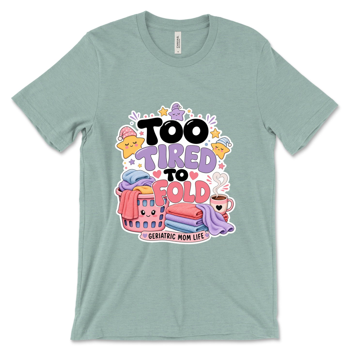 Too Tired To Fold Heather Dusty Blue