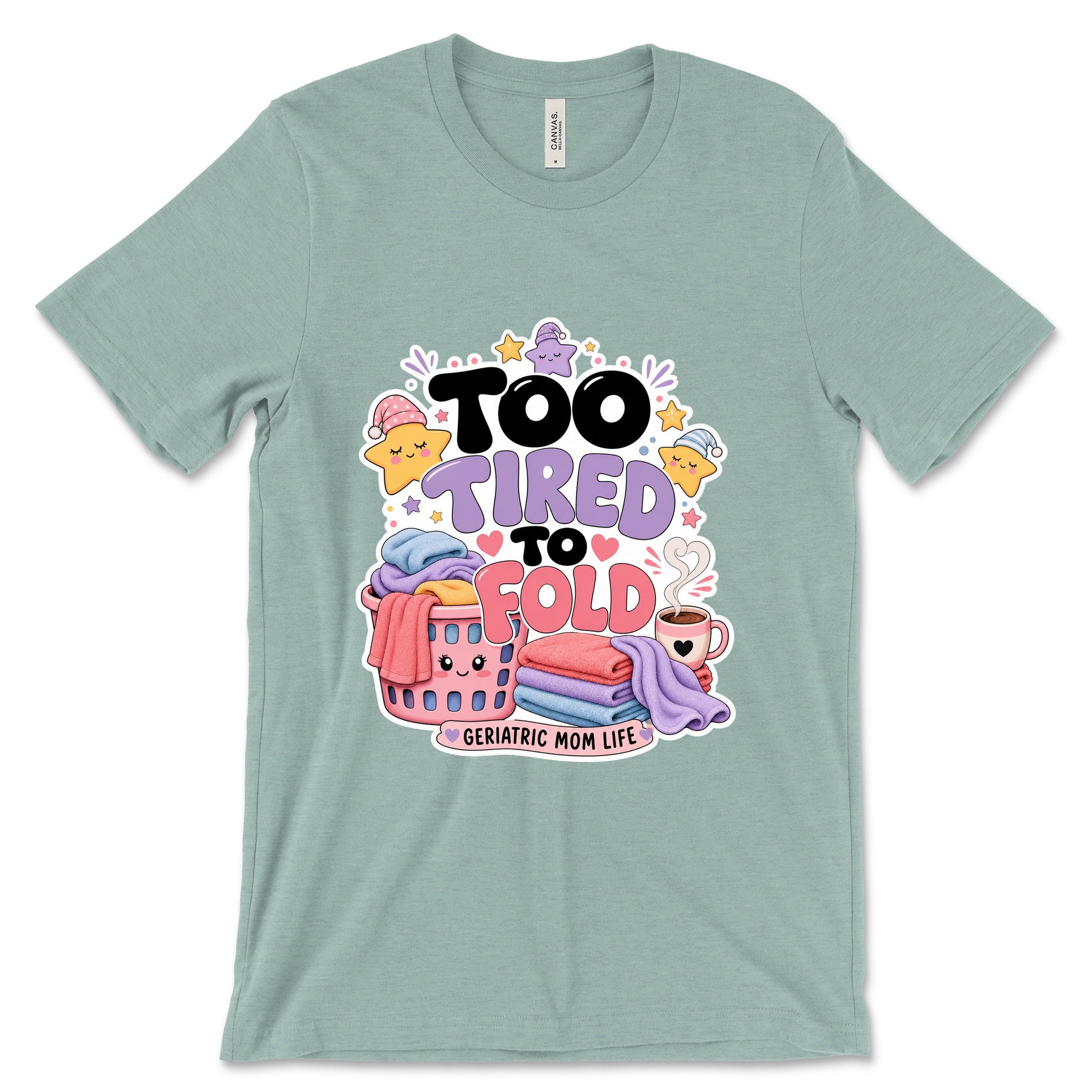 Too Tired To Fold Heather Dusty Blue
