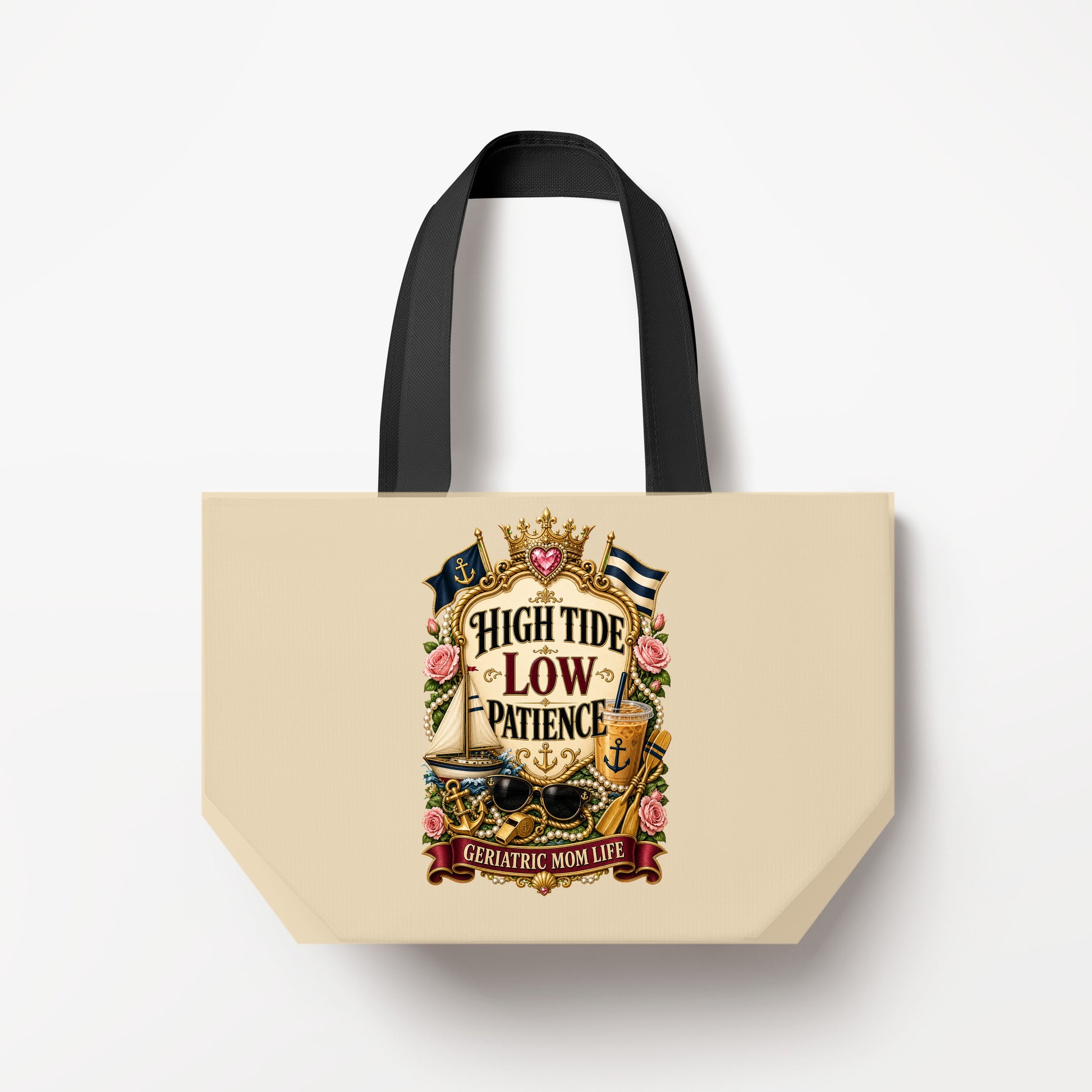 High Tide Low Patience Natural Canvas Bag