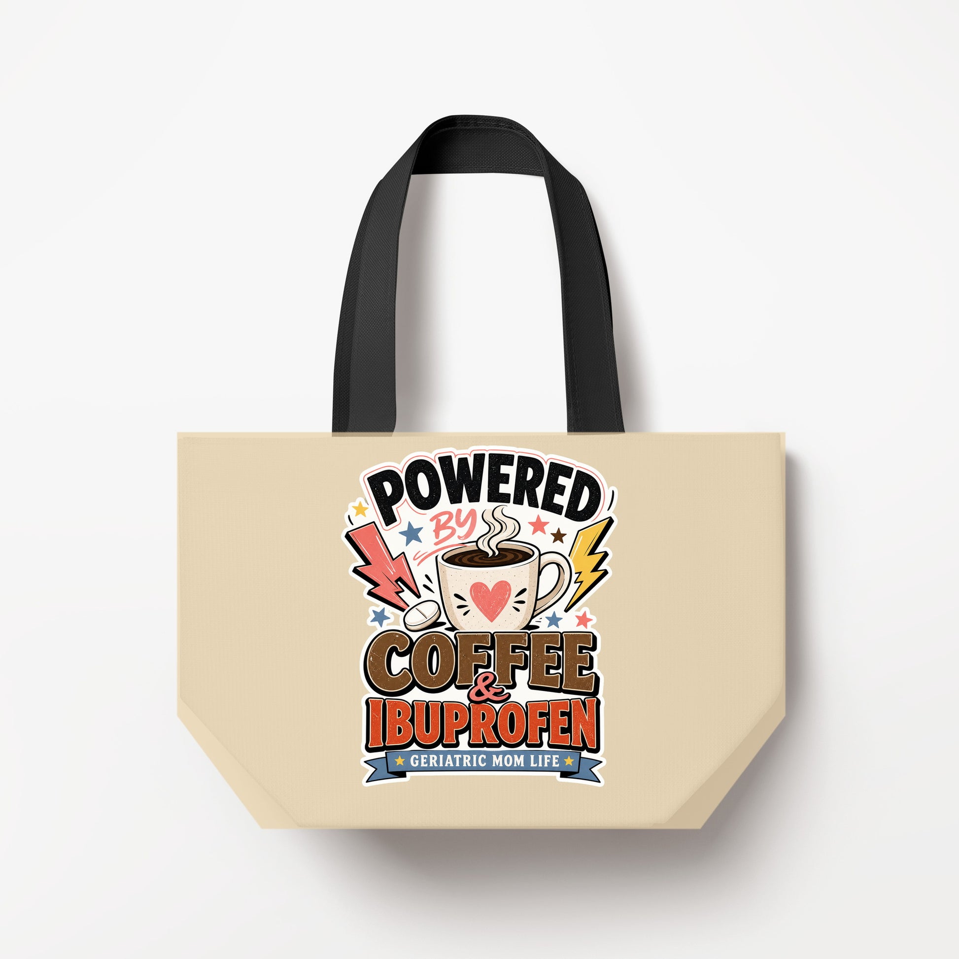 Powered By Coffee Ibuprofen Natural Canvas