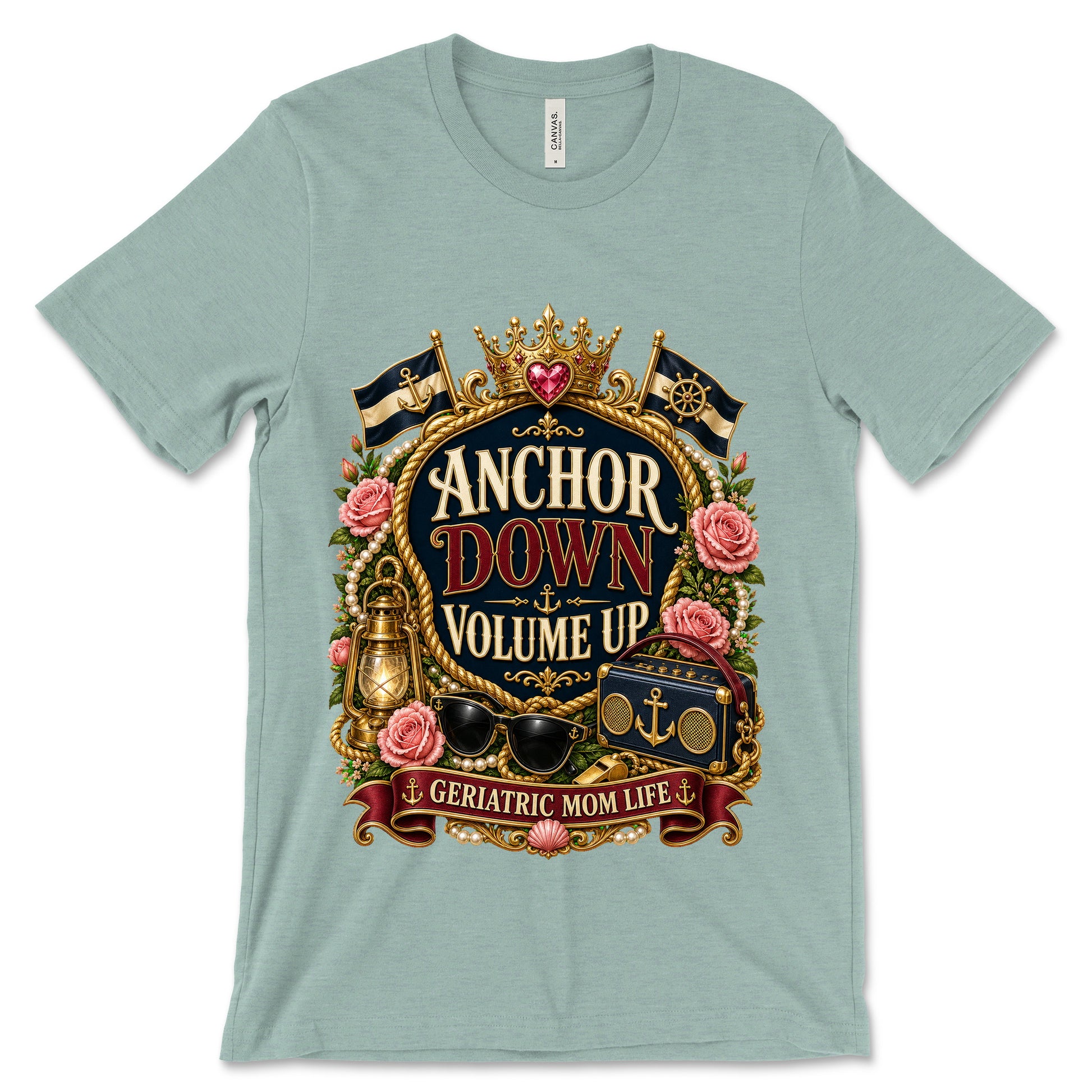 Anchor Down Volume Up Heather Dusty Blue