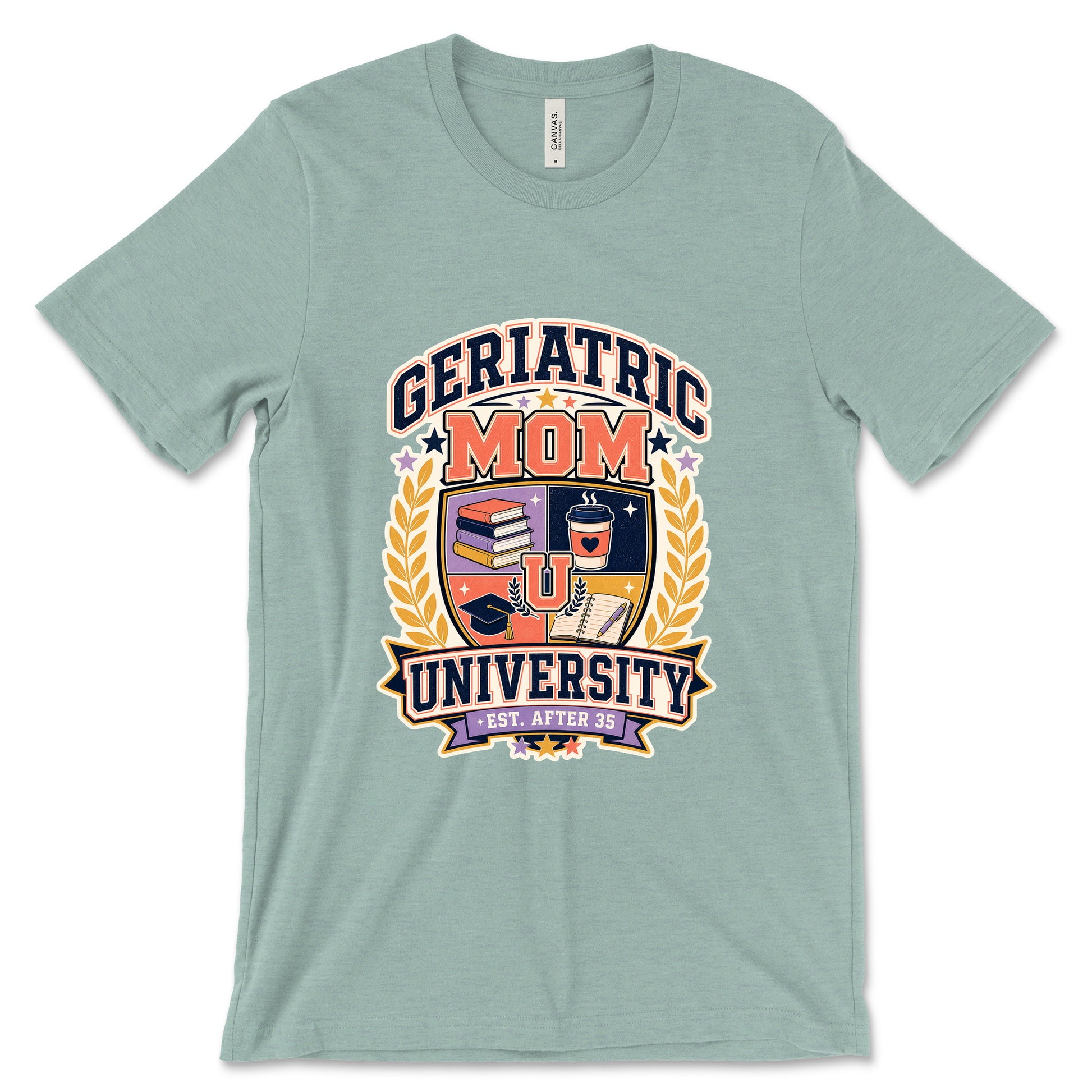 Geriatric Mom University Heather Dusty Blue