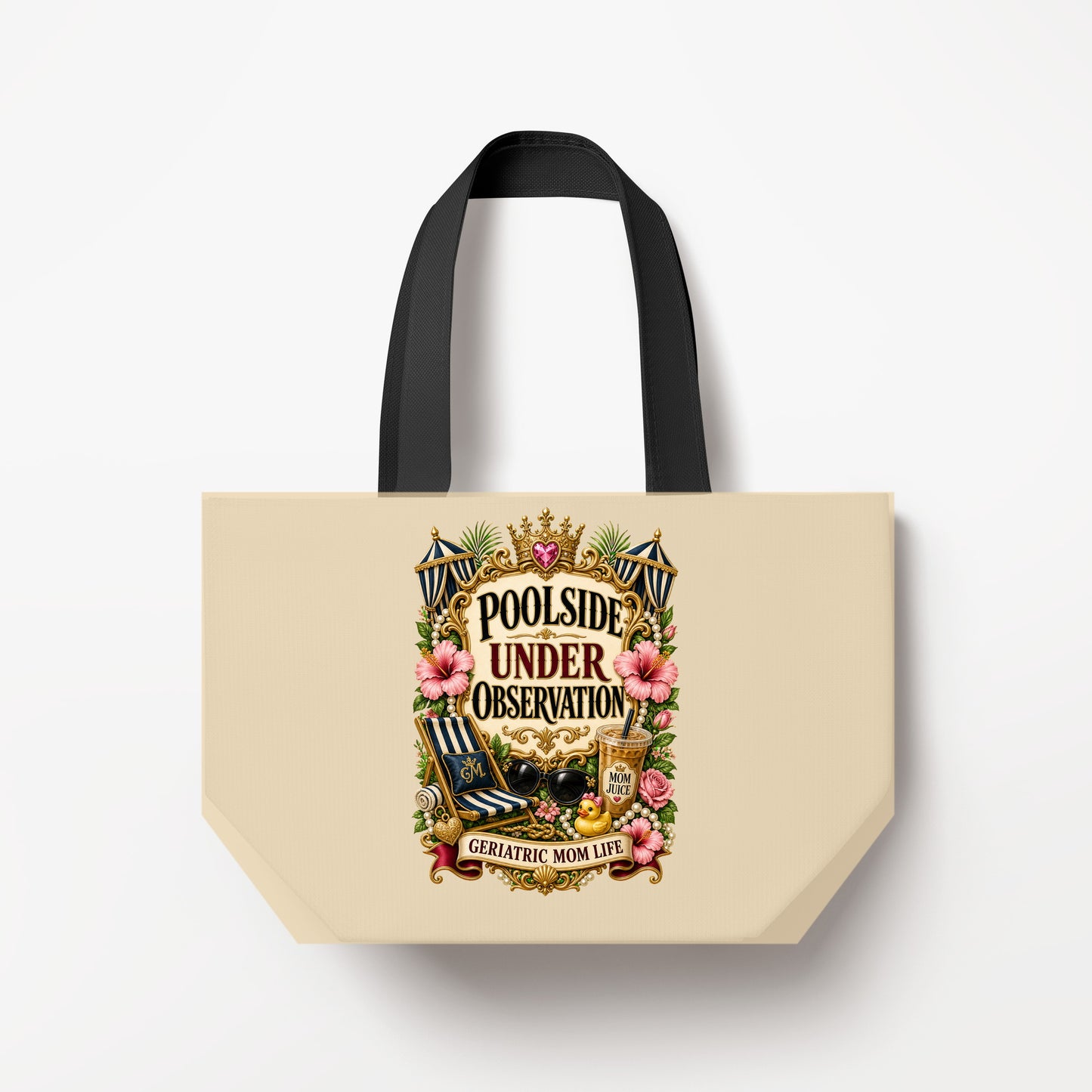 Poolside Under Observation Natural Canvas Bag