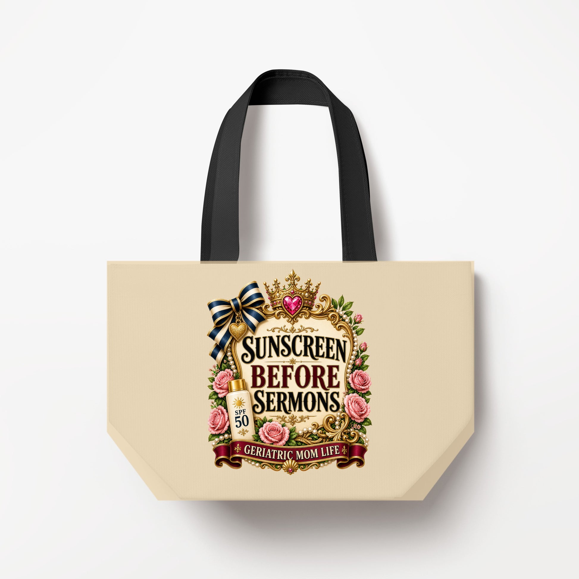 Sunscreen Before Sermons Natural Canvas Bag