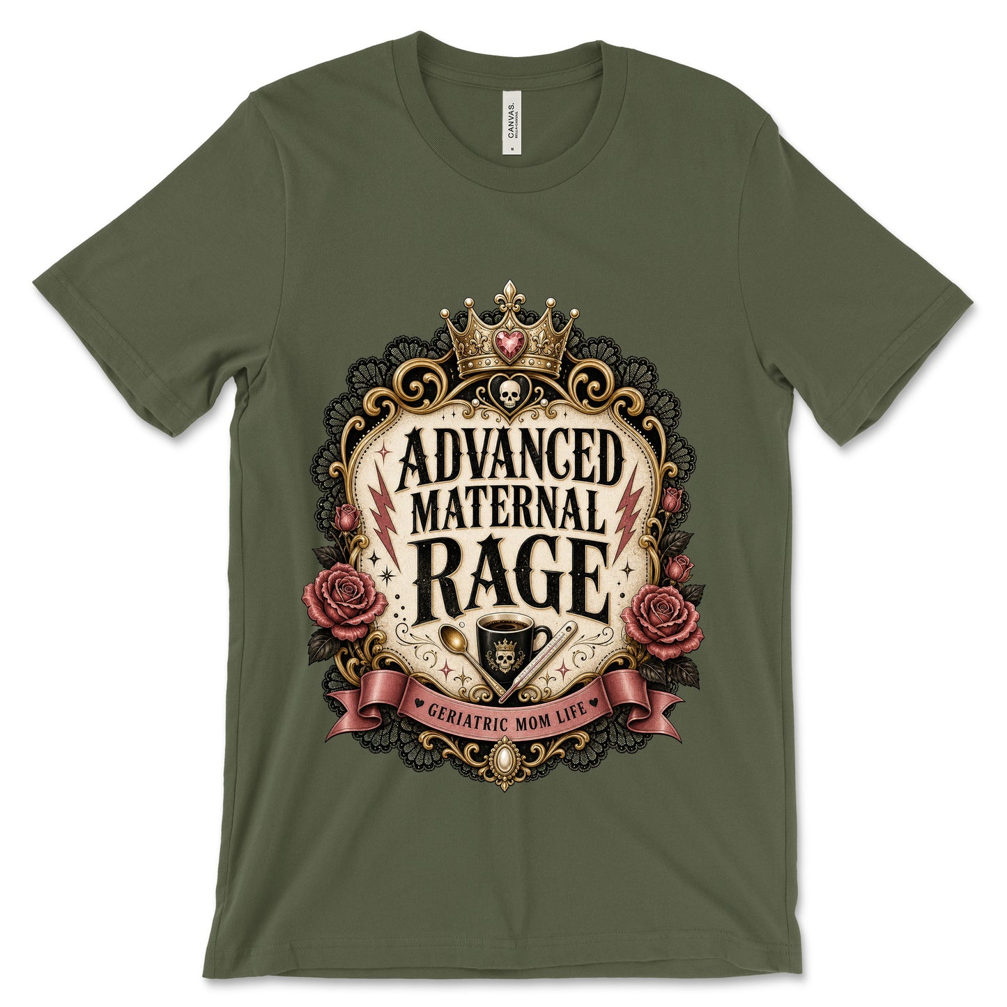 Advanced Maternal Rage Military Green shirt mockup