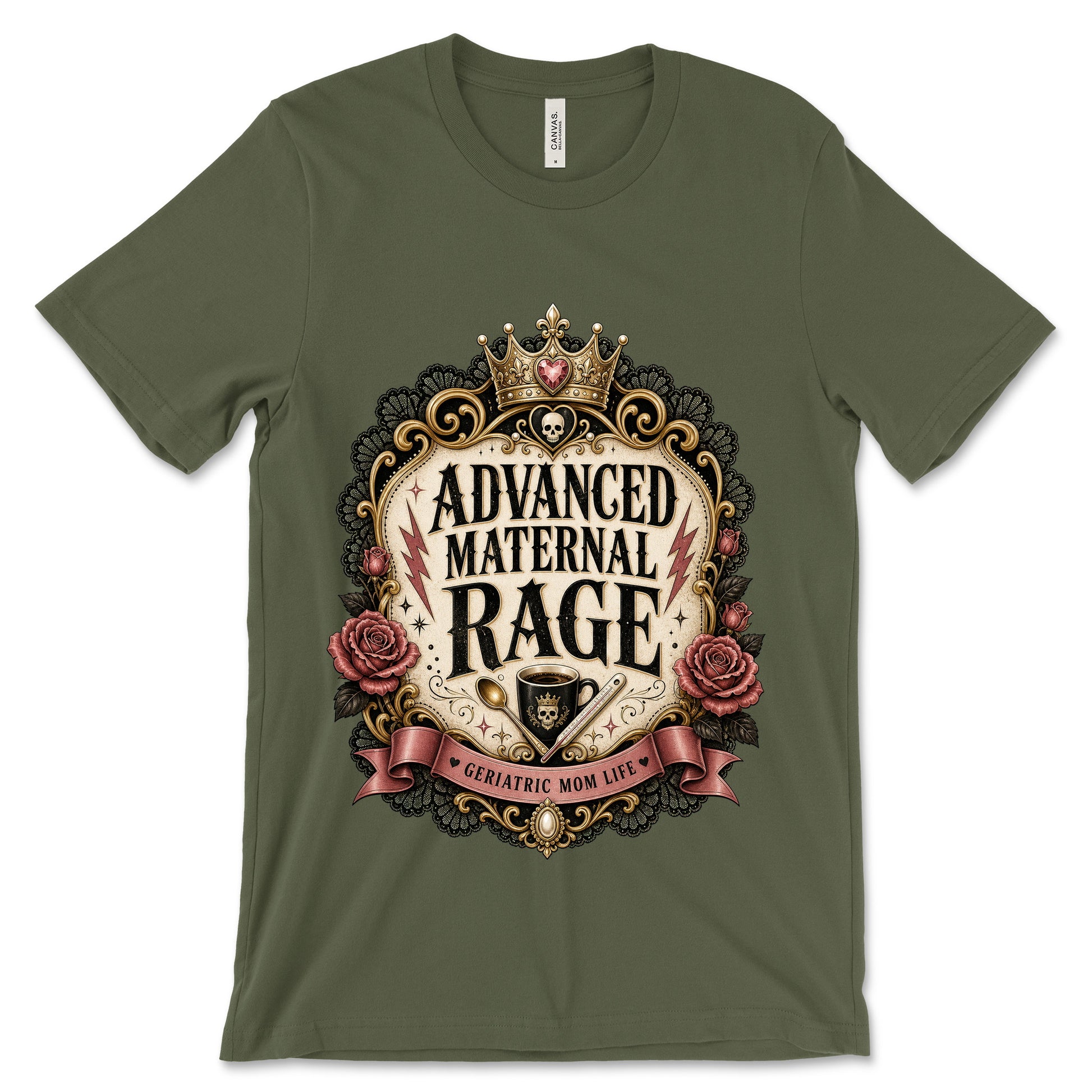 Advanced Maternal Rage Military Green shirt mockup