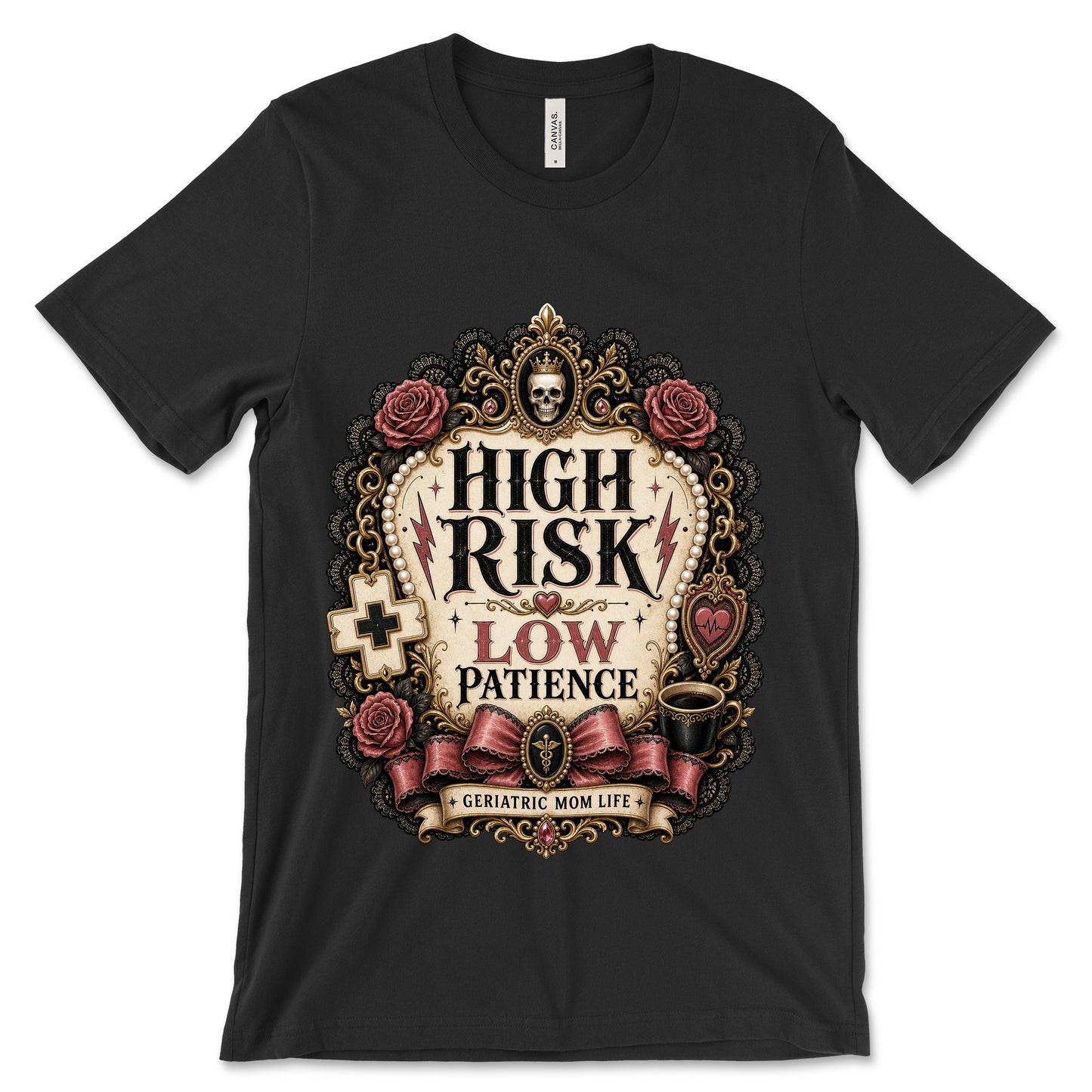 High Risk Low Patience Black shirt mockup