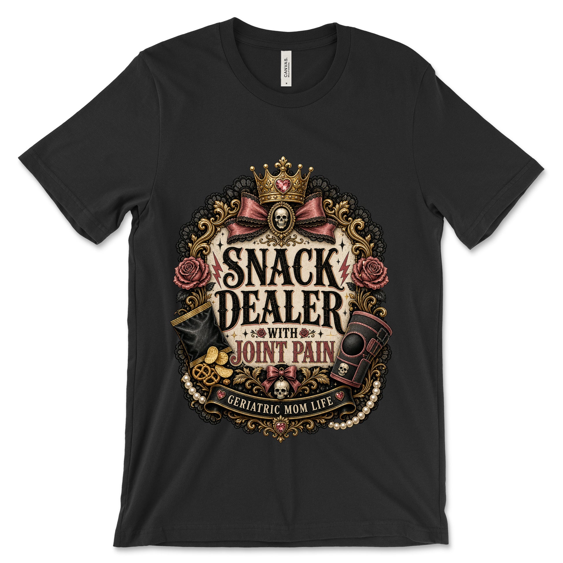 Snack Dealer With Joint Pain Black shirt mockup