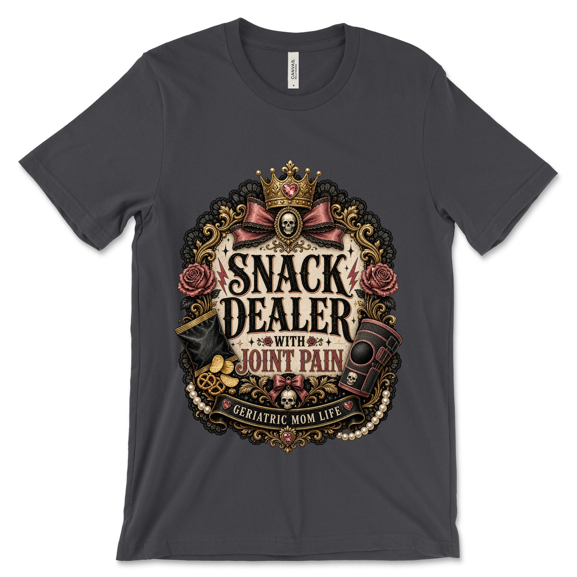 Snack Dealer With Joint Pain Dark Grey shirt mockup