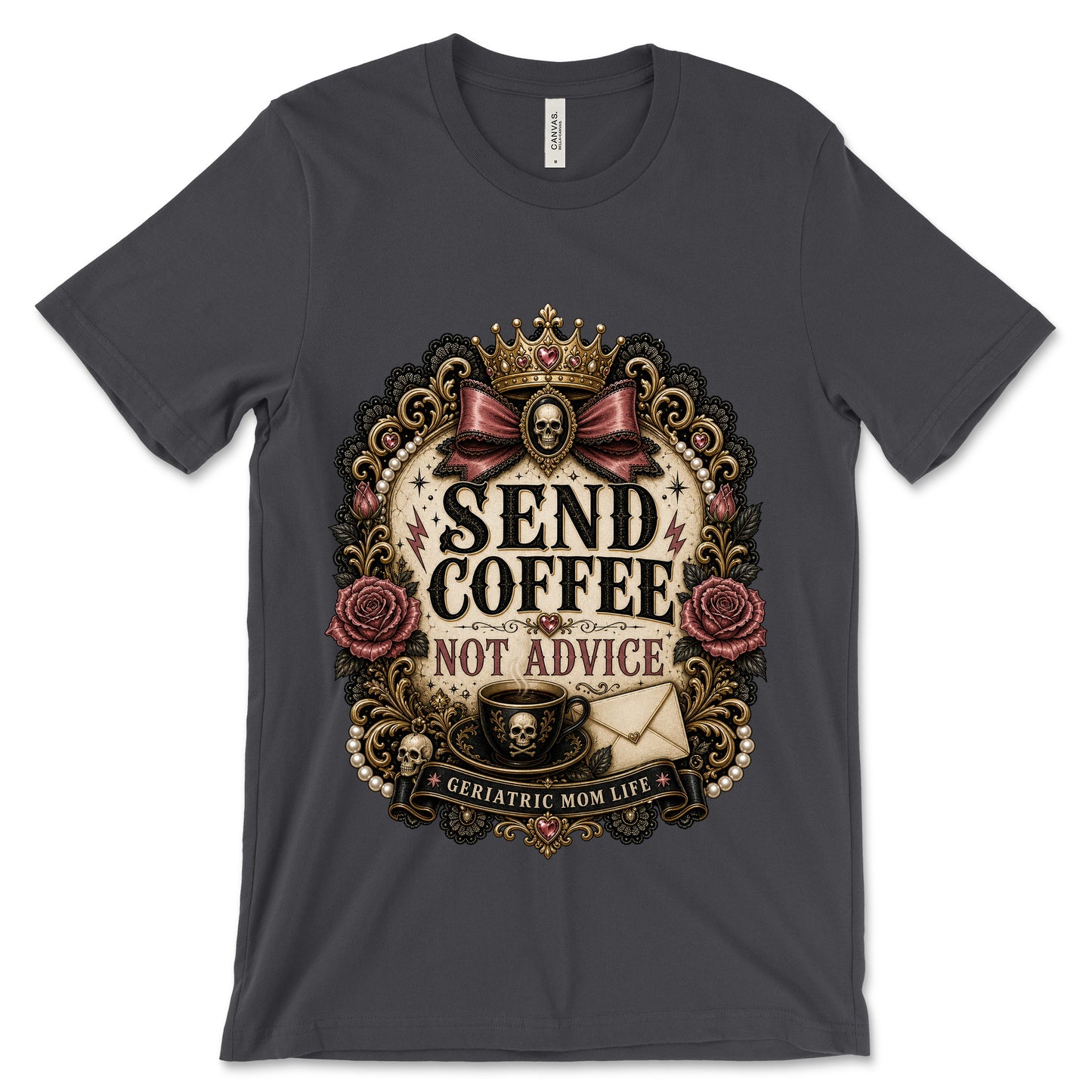 Send Coffee Not Advice Dark Grey shirt mockup