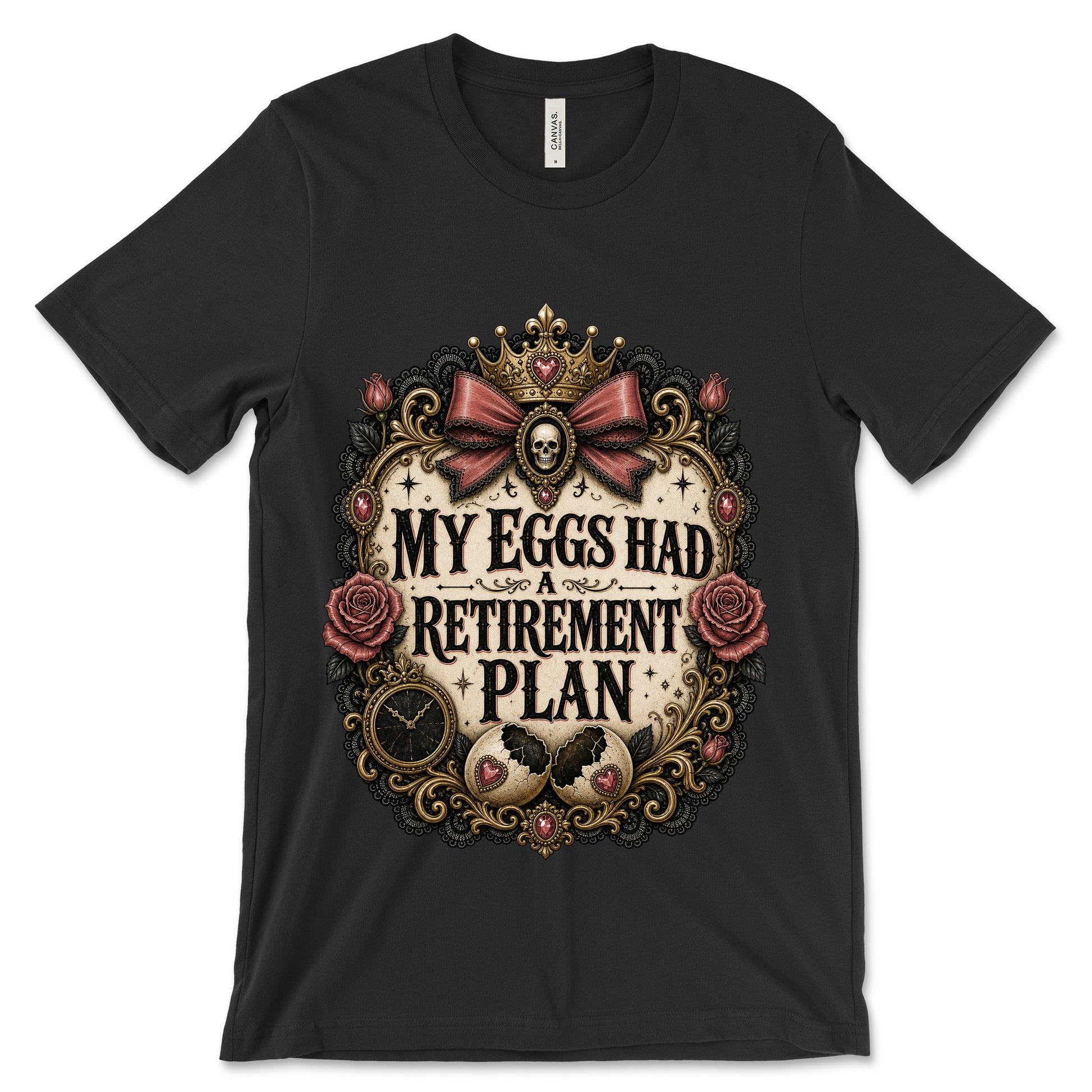 My Eggs Had A Retirement Plan Black shirt mockup