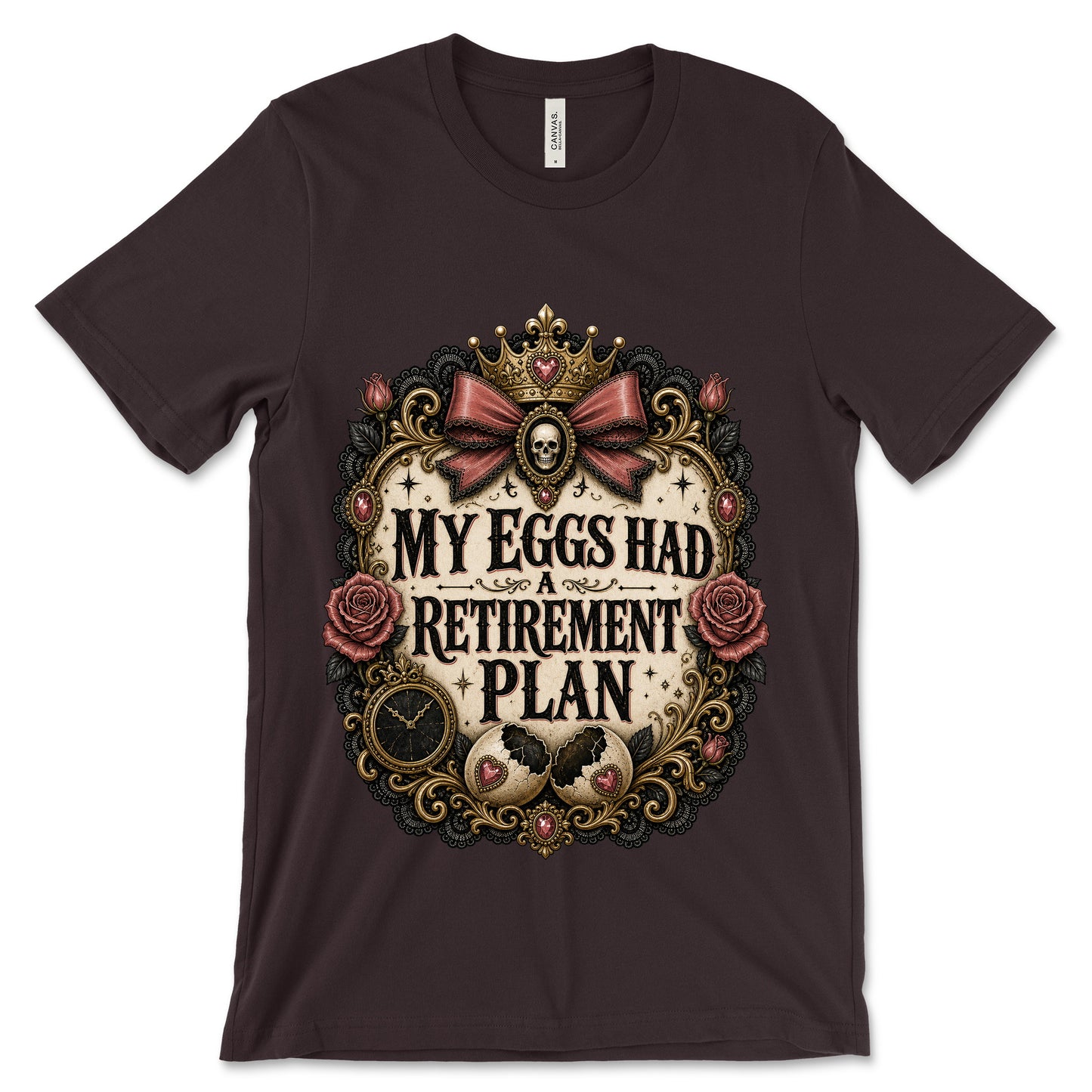 My Eggs Had A Retirement Plan Oxblood Black shirt mockup