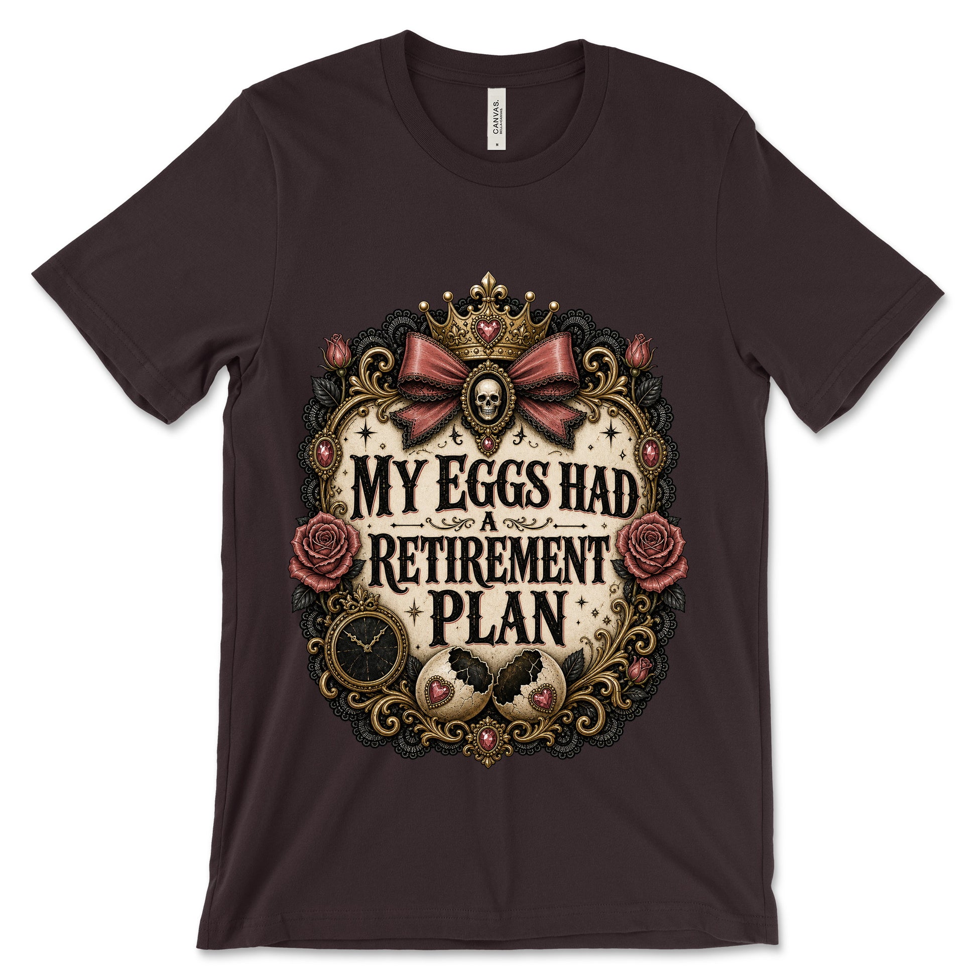 My Eggs Had A Retirement Plan Oxblood Black shirt mockup