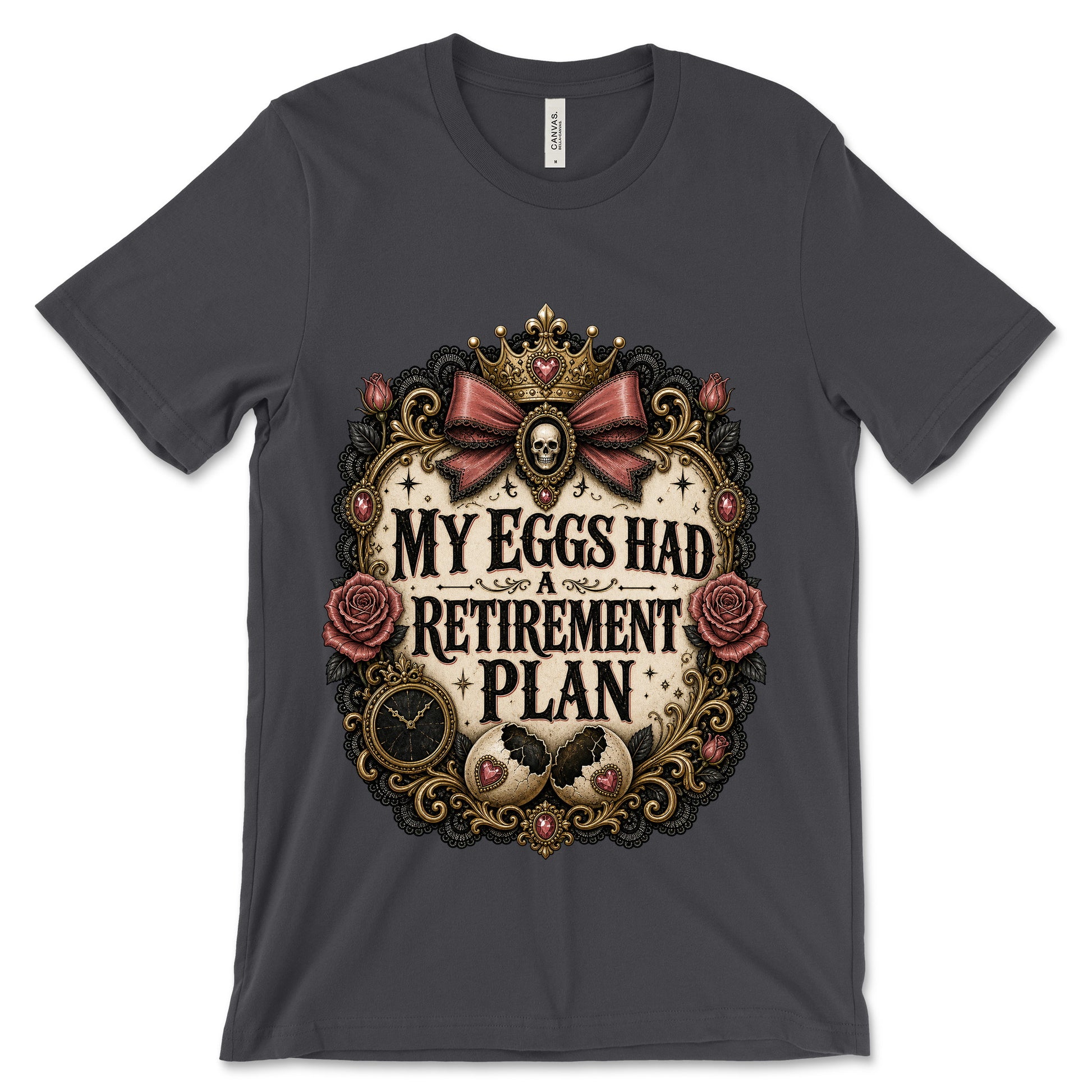 My Eggs Had A Retirement Plan Dark Grey shirt mockup