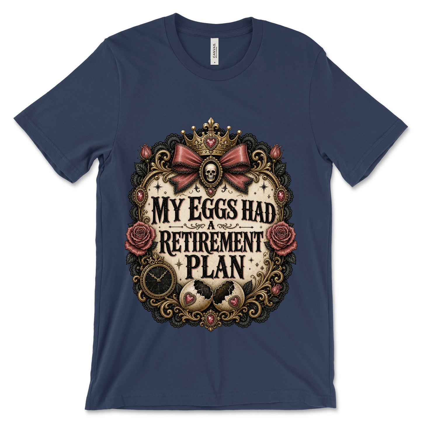 My Eggs Had A Retirement Plan Navy shirt mockup
