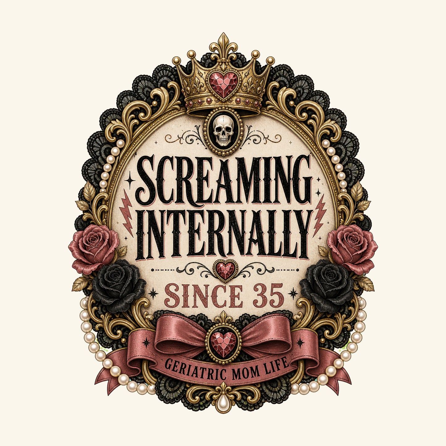 Screaming Internally Since 35 design detail