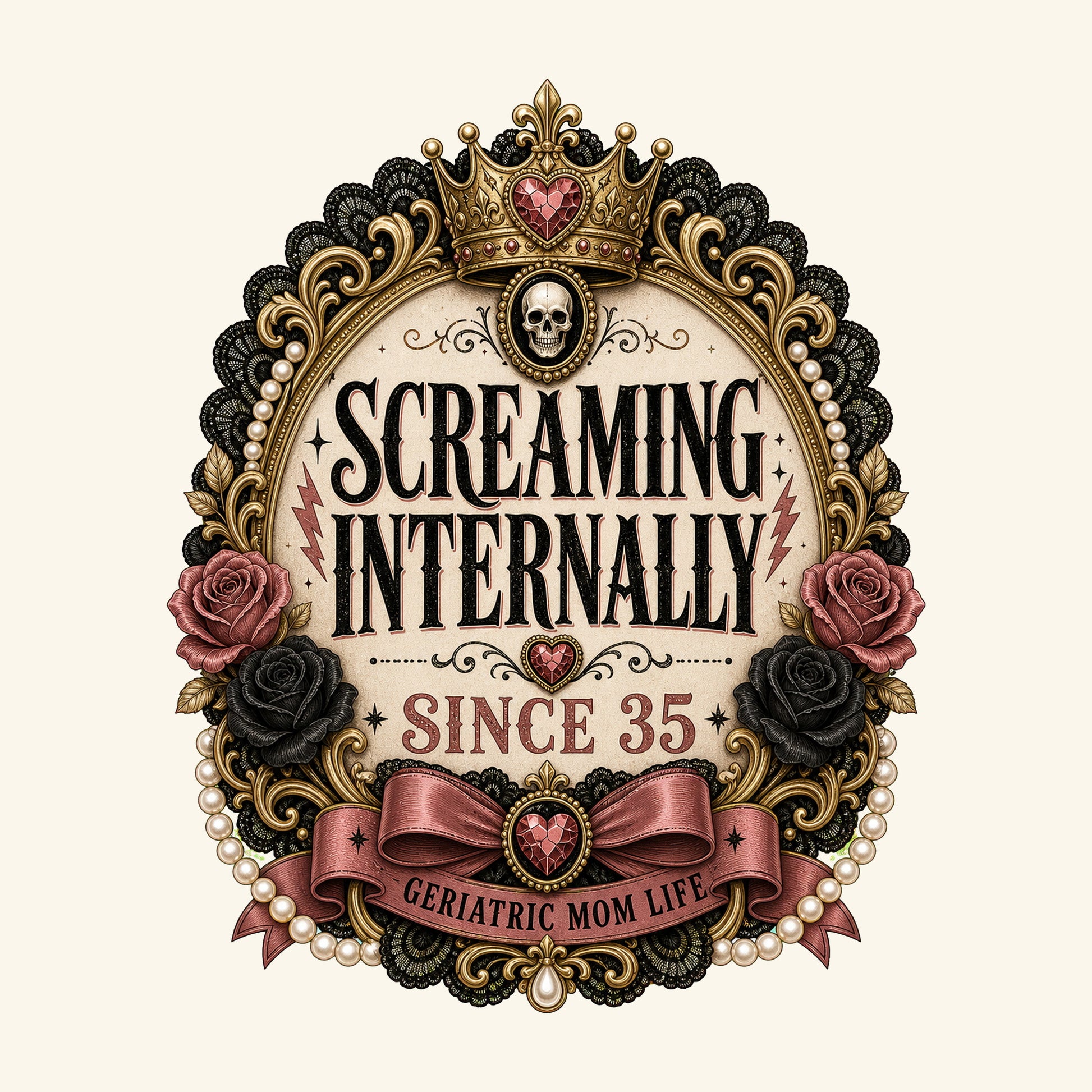 Screaming Internally Since 35 design detail