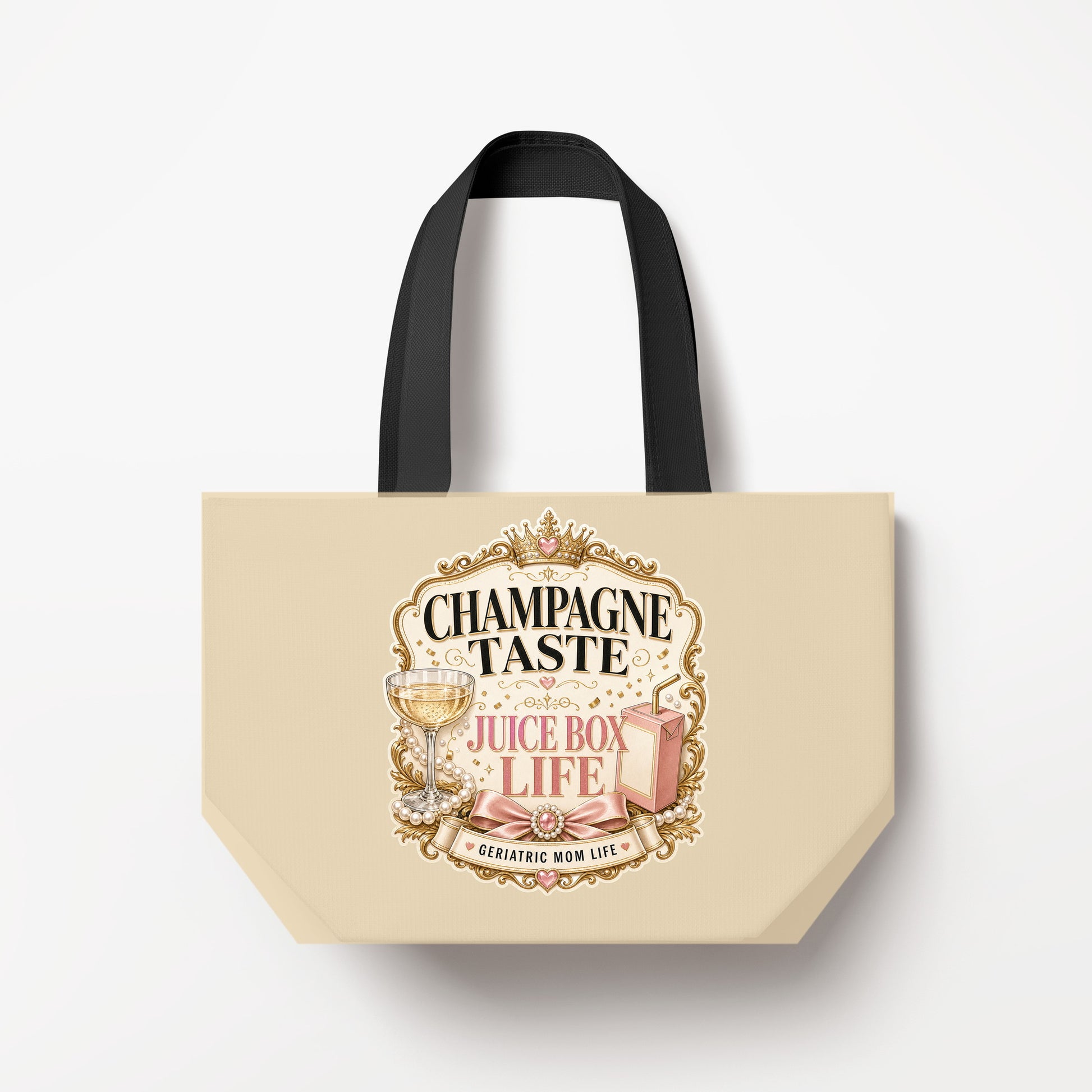 Champagne Taste Juice Box Life canvas bag mockup