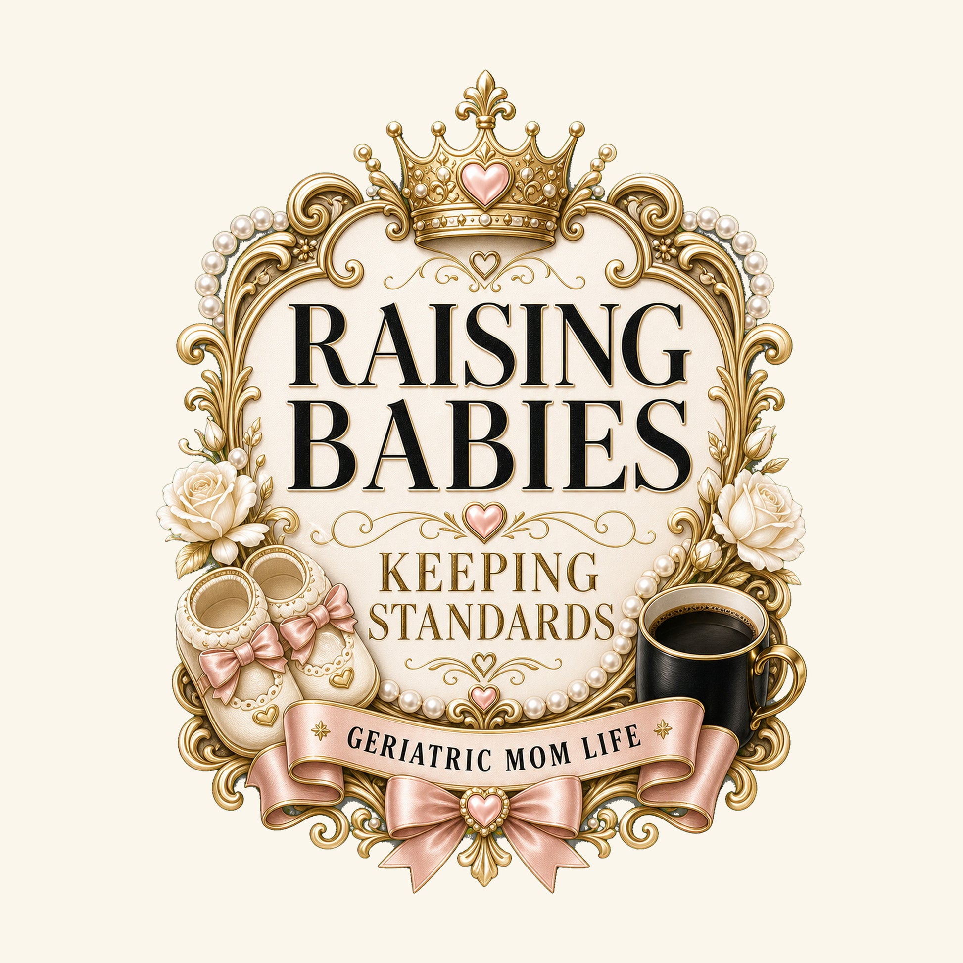 Raising Babies Keeping Standards canvas bag design detail