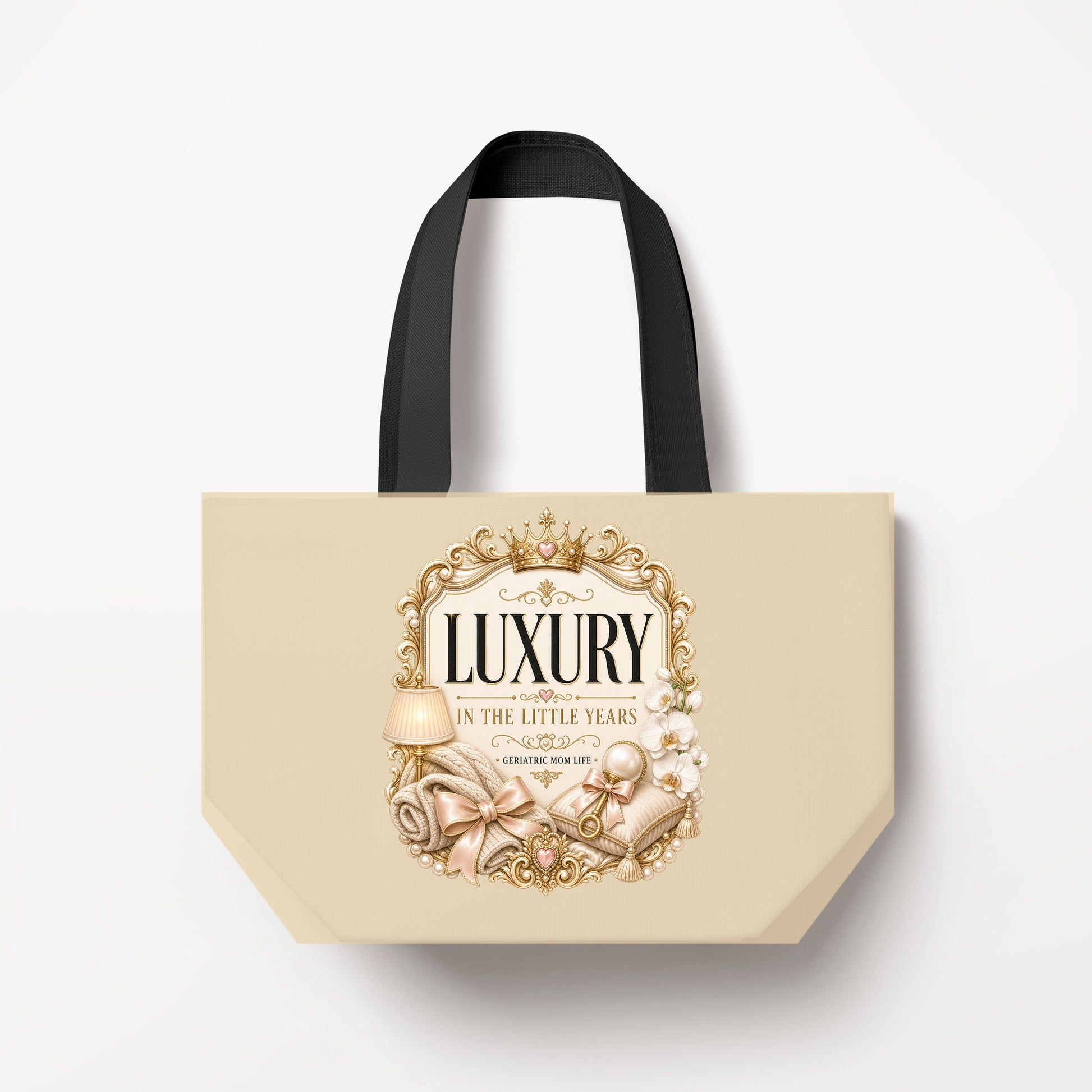 Luxury In The Little Years canvas bag mockup