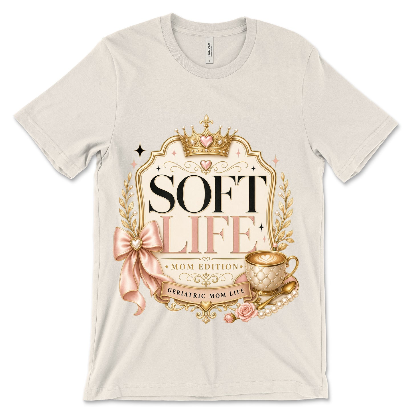Soft Life Mom Edition natural shirt mockup