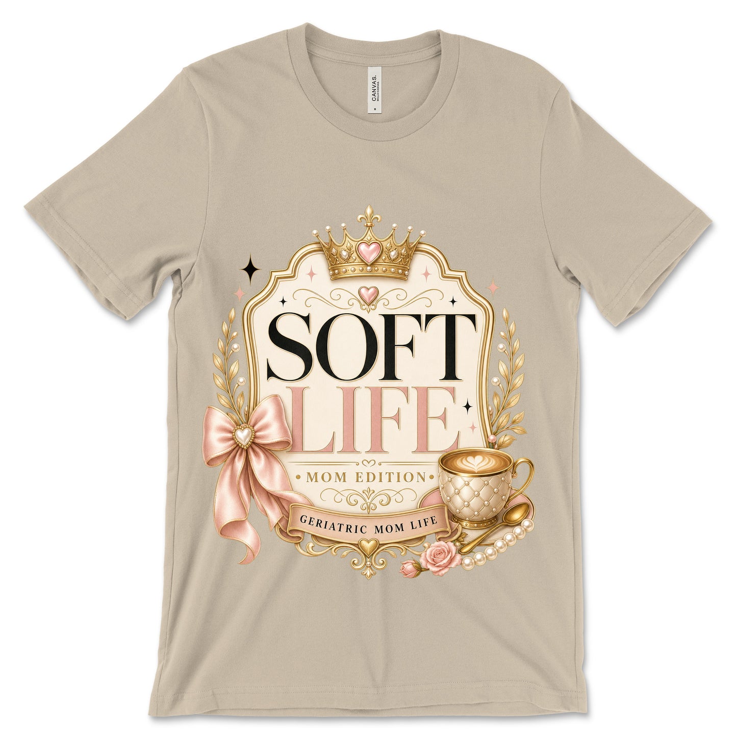 Soft Life Mom Edition soft cream shirt mockup