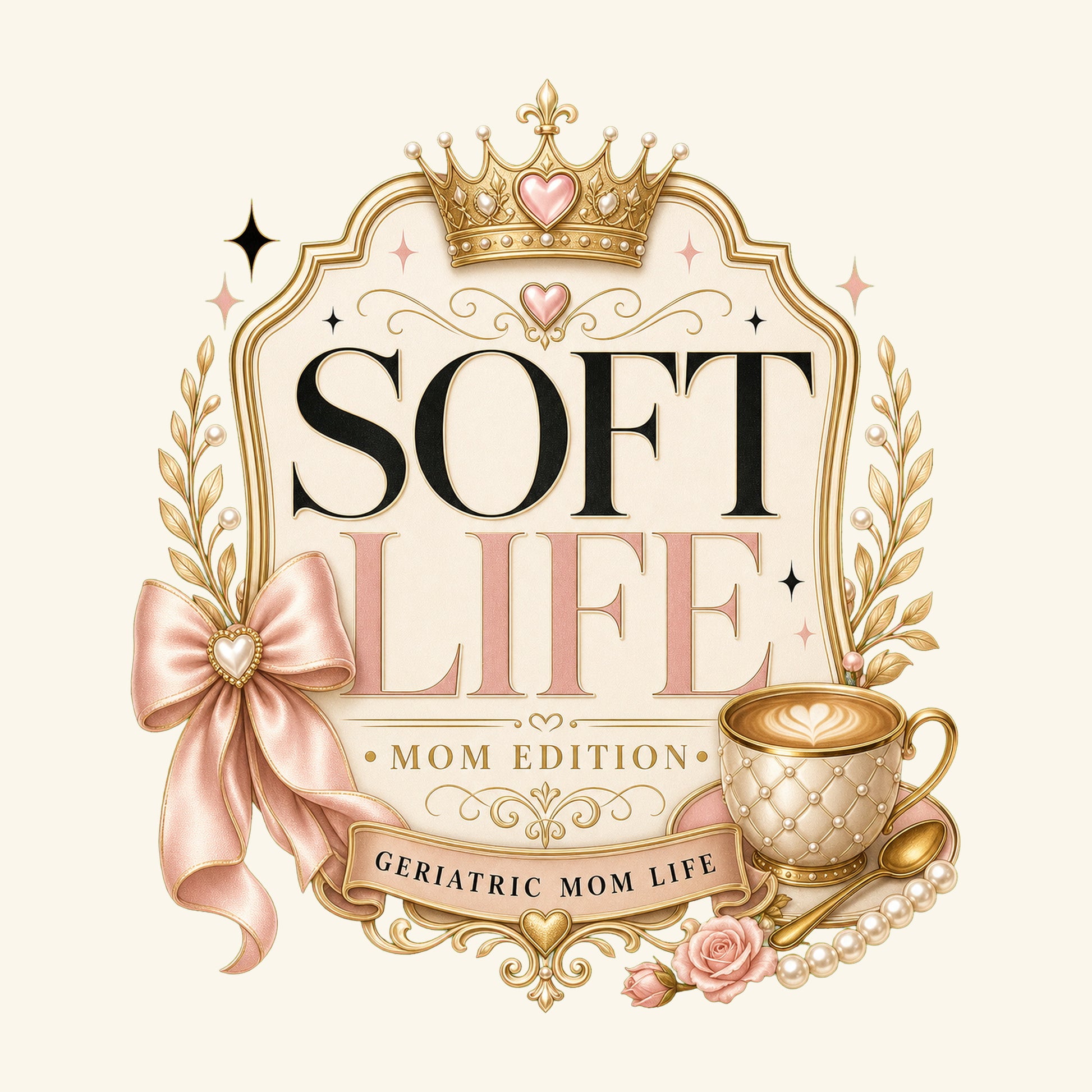 Soft Life Mom Edition shirt design detail