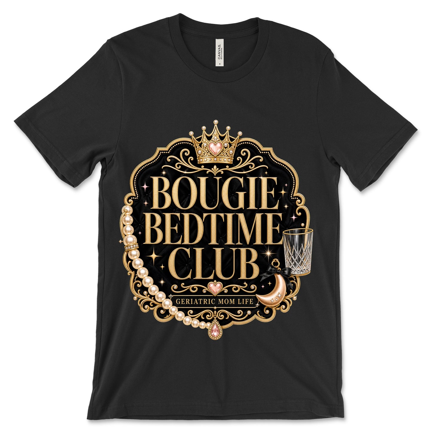 Bougie Bedtime Club black shirt mockup