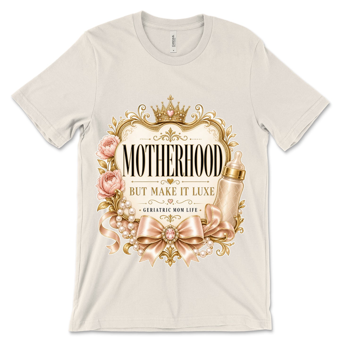 Motherhood But Make It Luxe natural shirt mockup