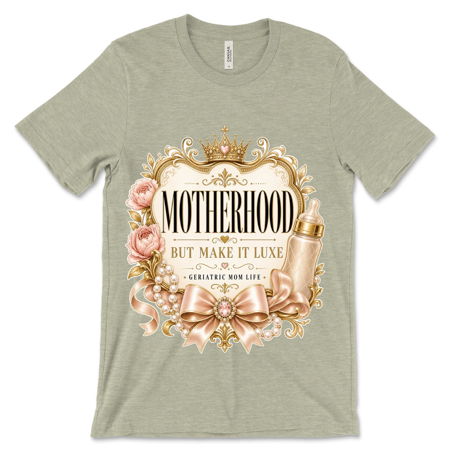 Motherhood But Make It Luxe heather stone shirt mockup
