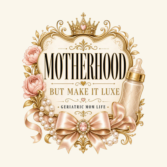 Motherhood But Make It Luxe shirt design detail