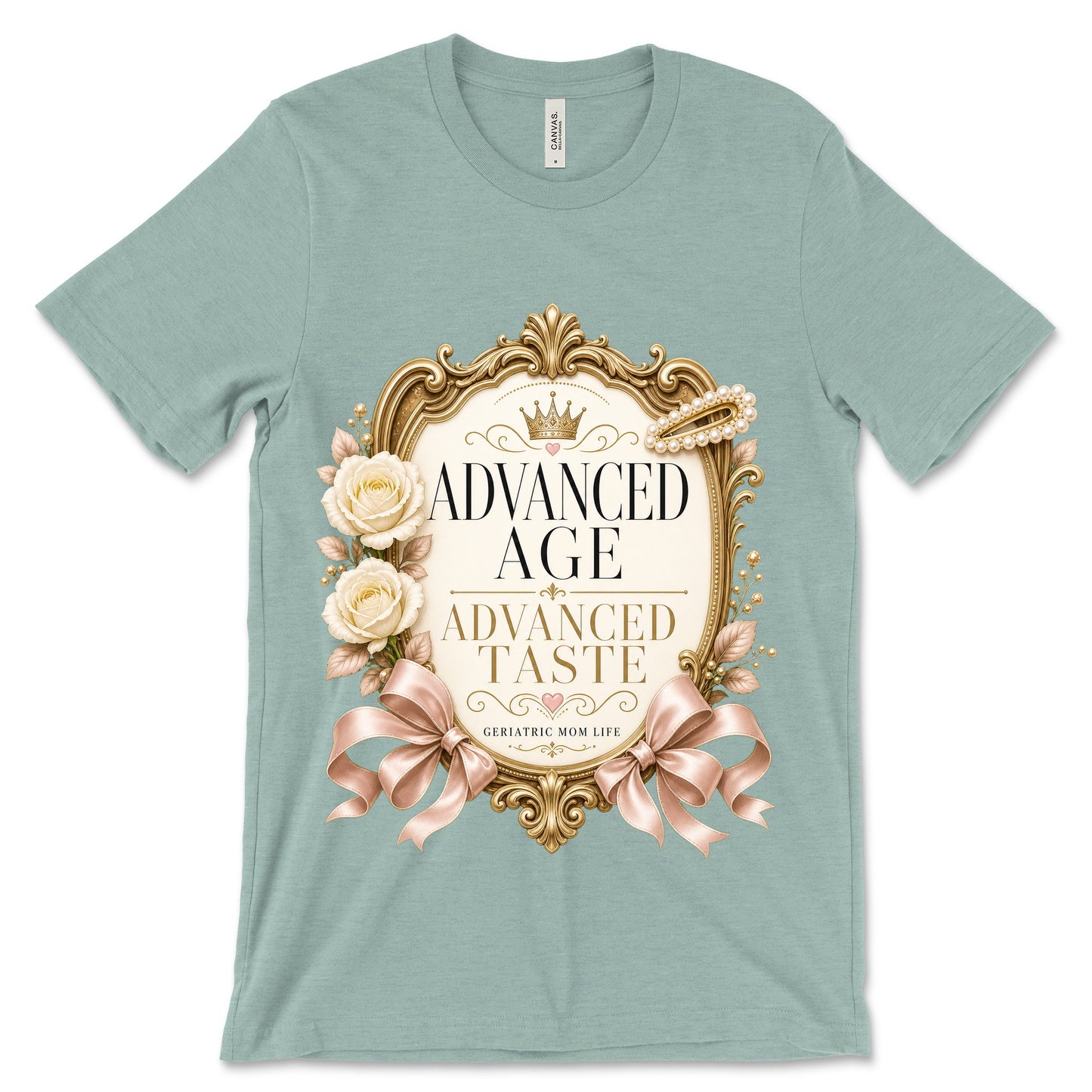 Advanced Age Advanced Taste heather dusty blue shirt mockup
